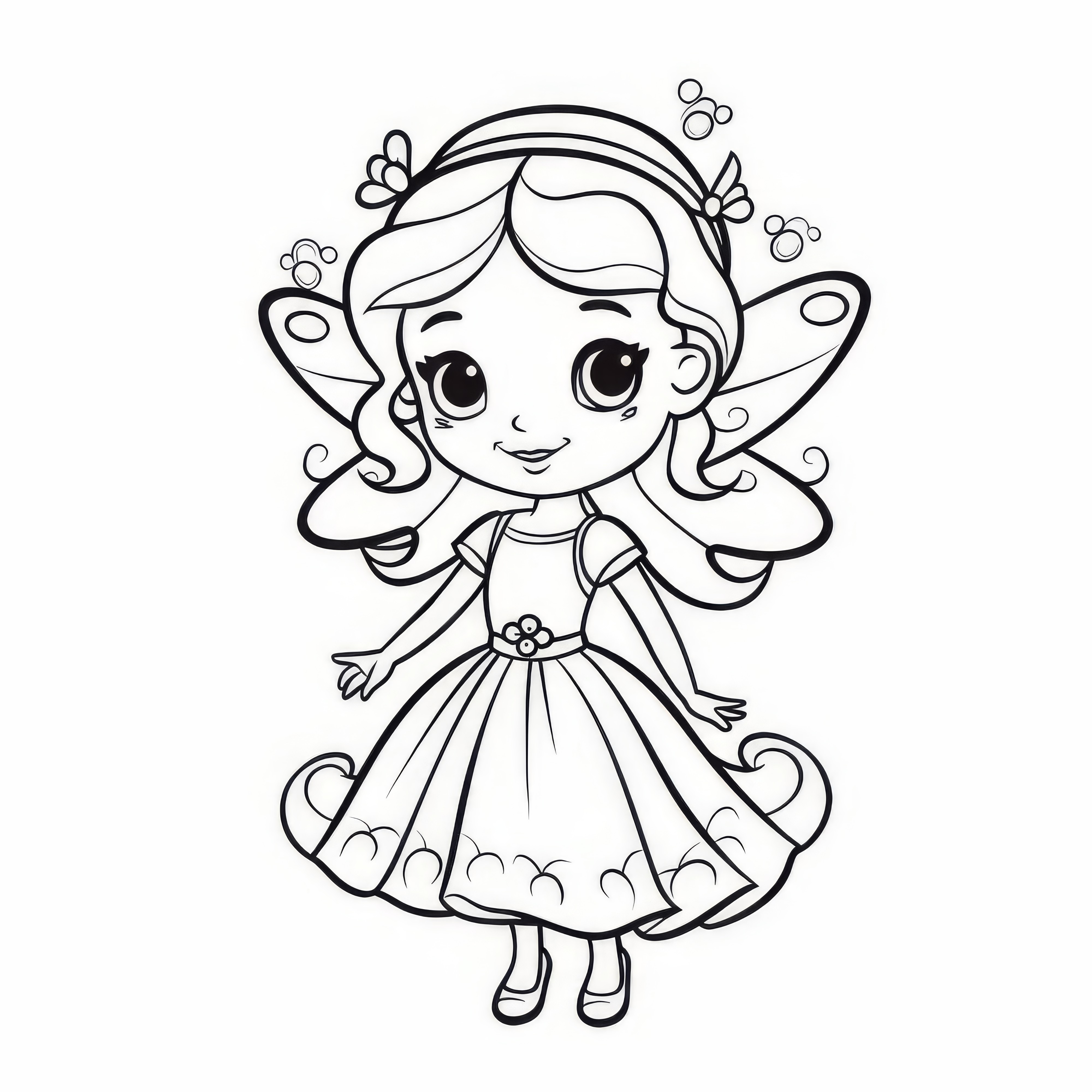 Beautiful fairy without background: Free coloring page