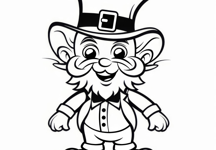 Cheeky goblin with top hat: Coloring picture for download (Free)