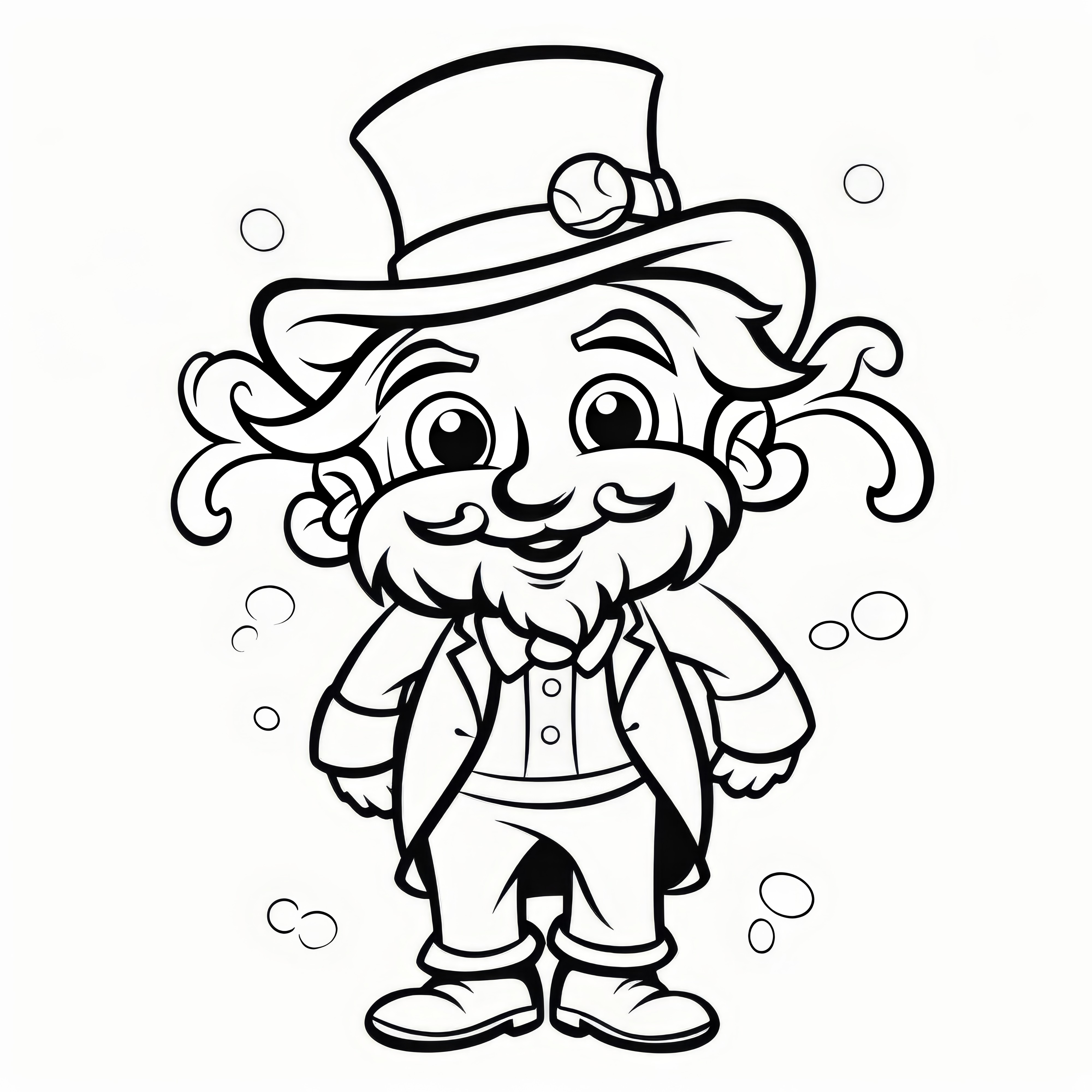 Friendly little goblin with a hat: Picture to color (Free)