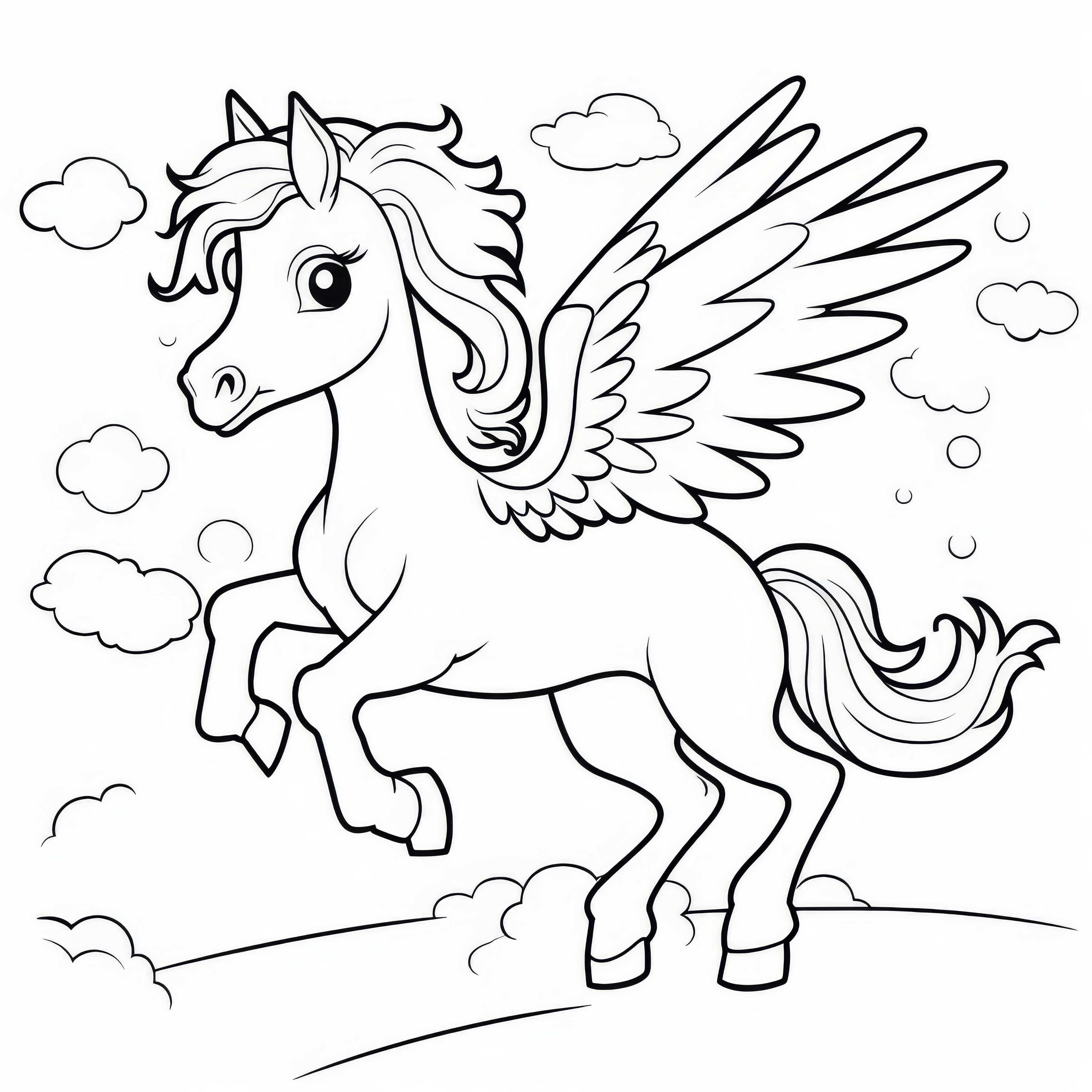 Prachtige Pegasus: Kleurplaat om te downloaden (Gratis)