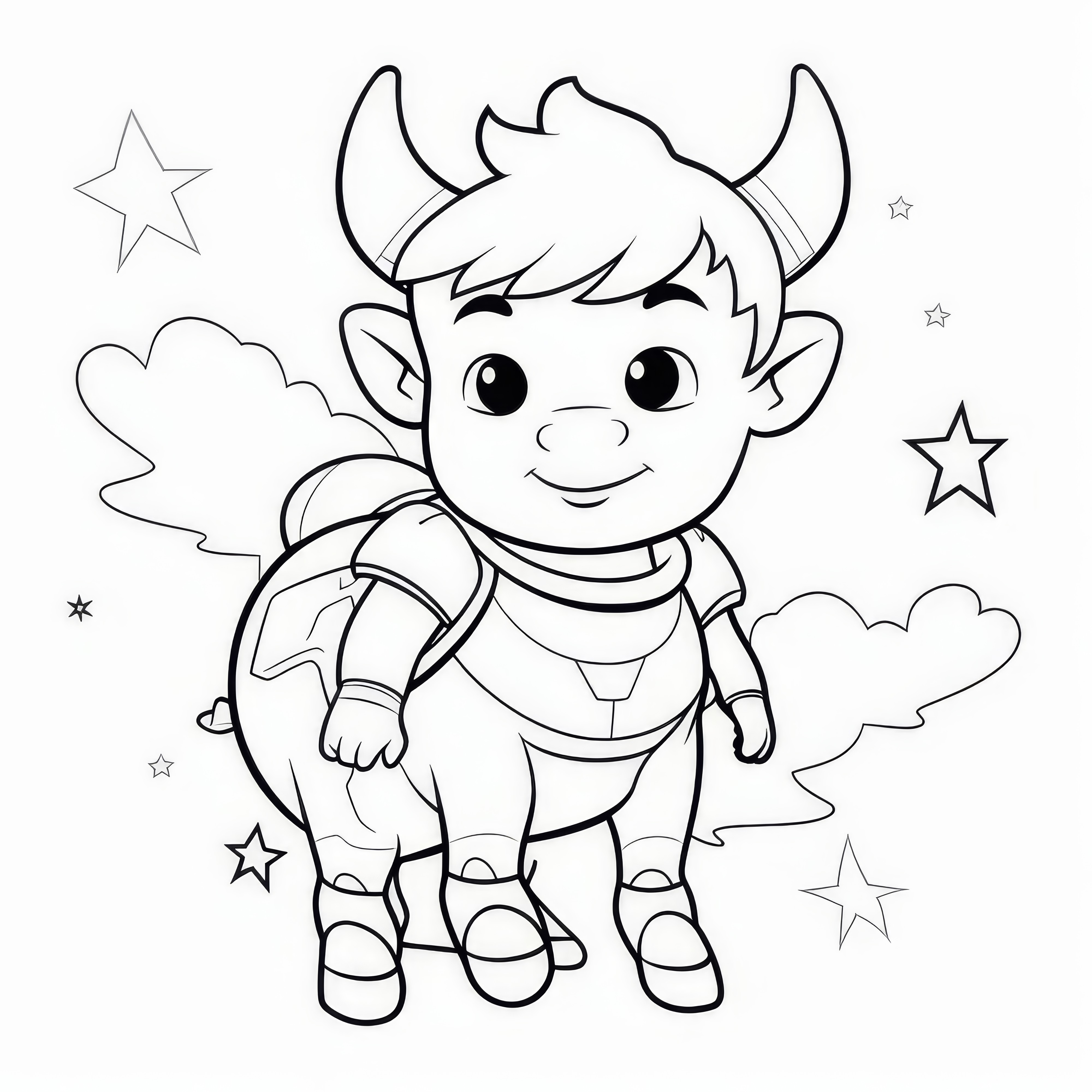 Jonge centaur: Kleurplaat voor kinderen om te downloaden (Gratis)