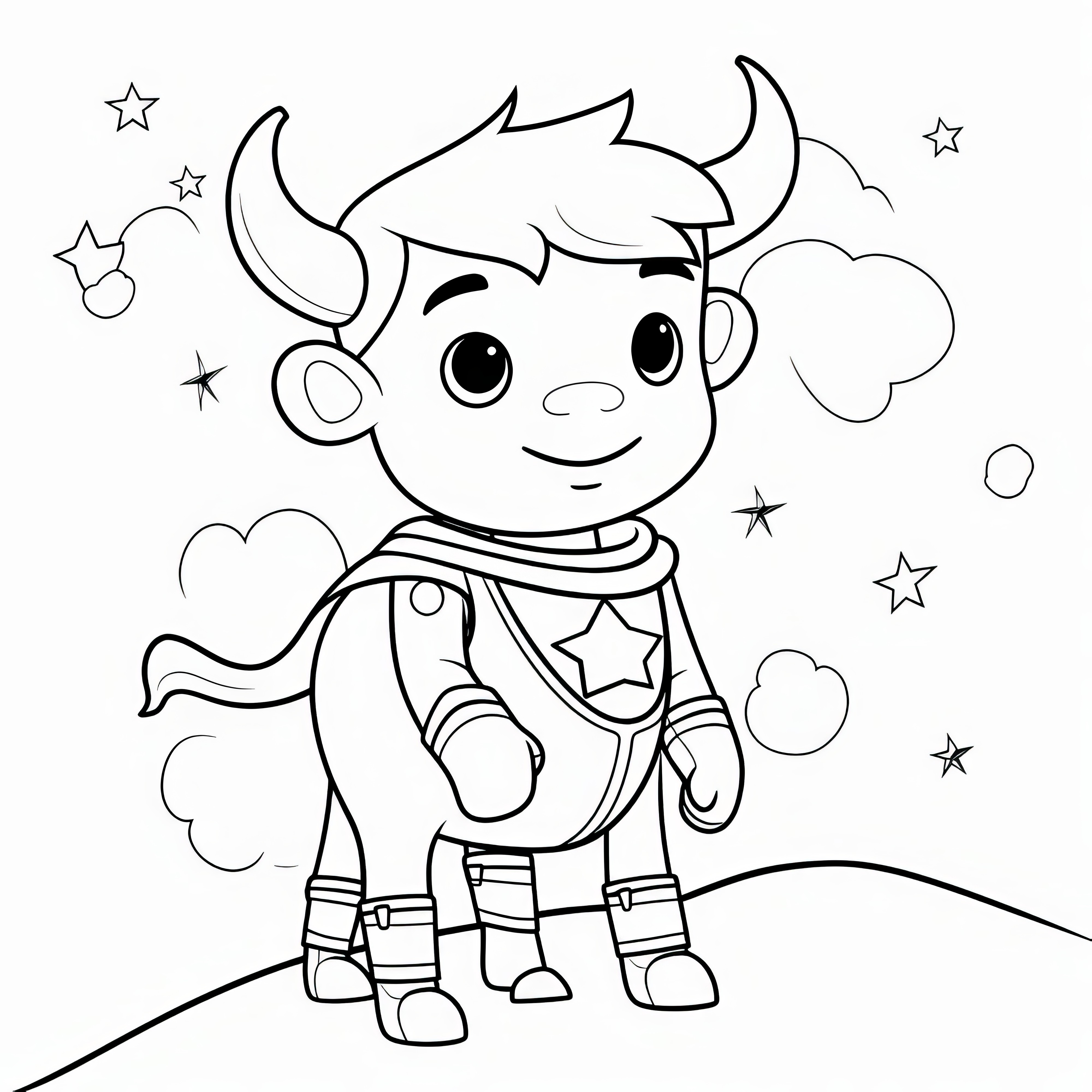 Jonge centaur als superheld: kleurplaat voor kinderen (gratis)