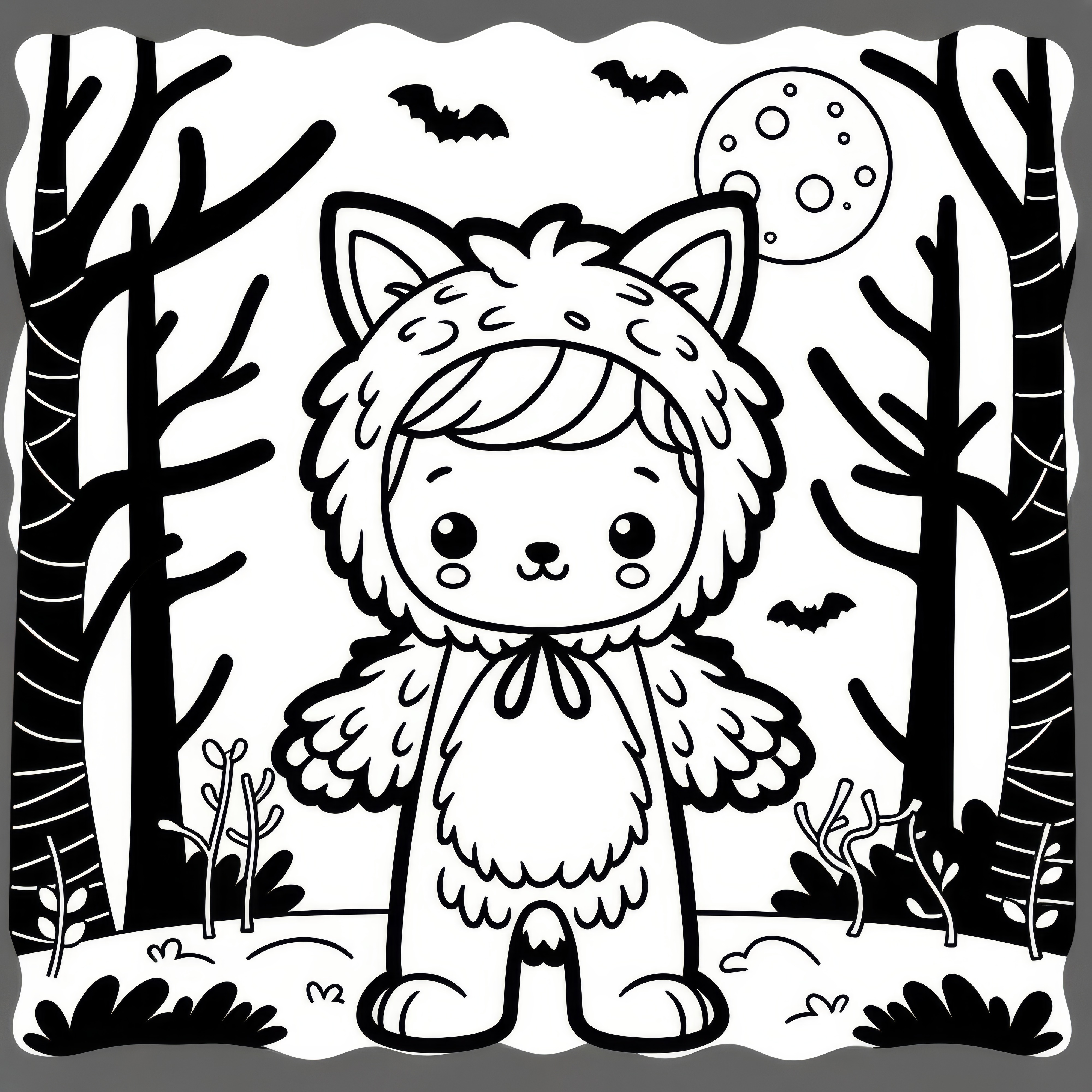 Halloween kostým medvěda: Obrázek k vybarvení (Zdarma)