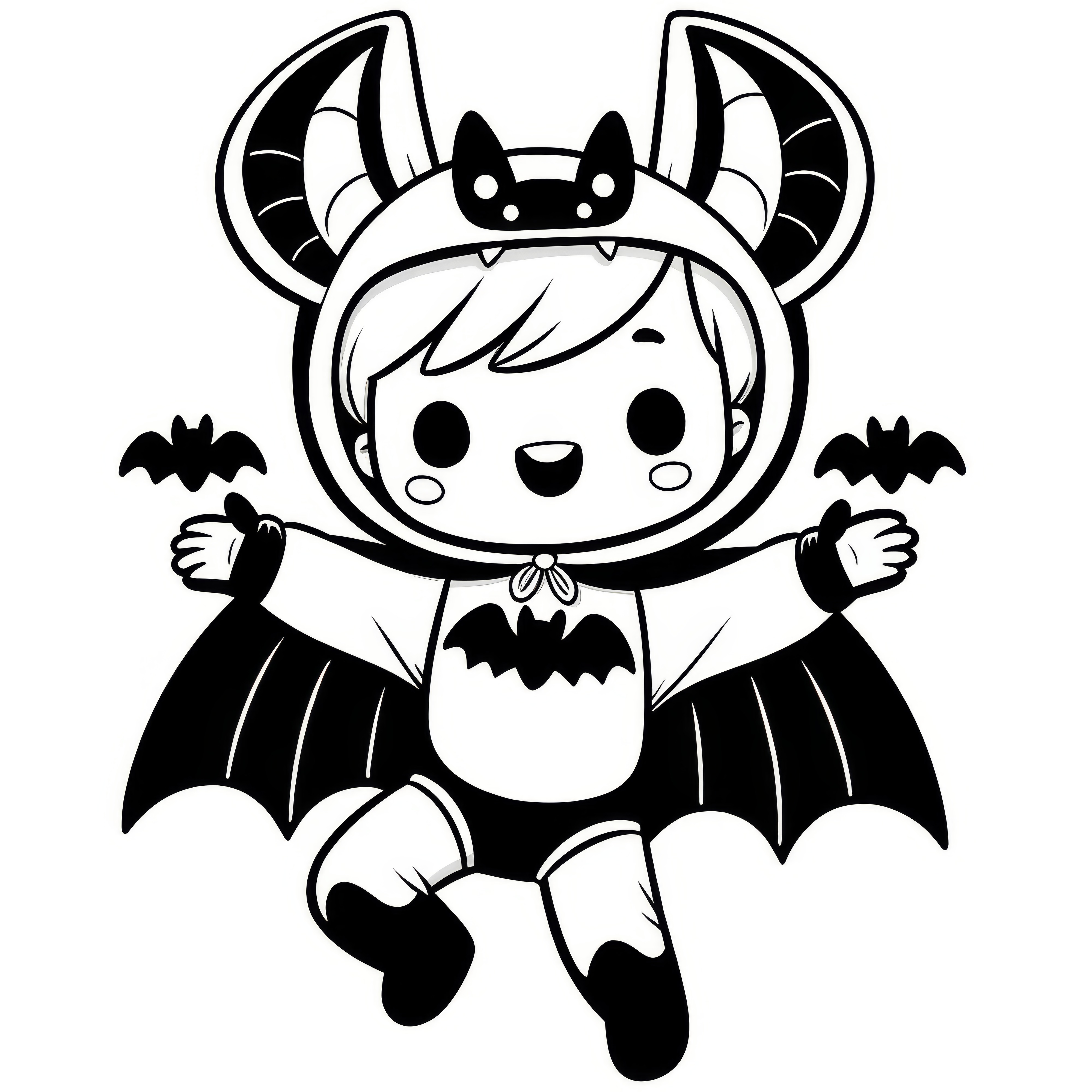 Halloweenský kostým superhrdiny: Obrázek k vybarvení (Zdarma)