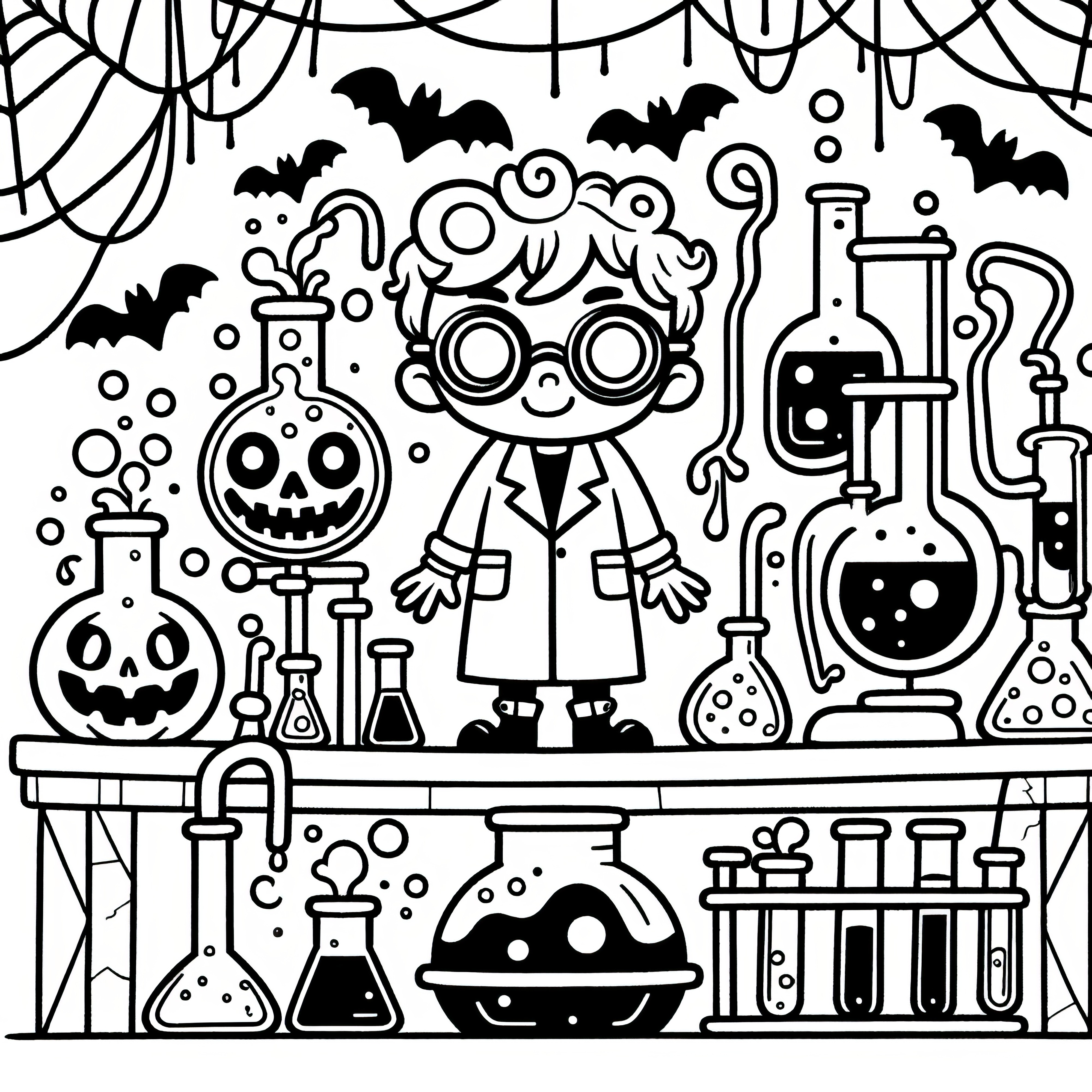 Halloween kostým šialeného profesora v akcii: Farebná stránka (Zadarmo)