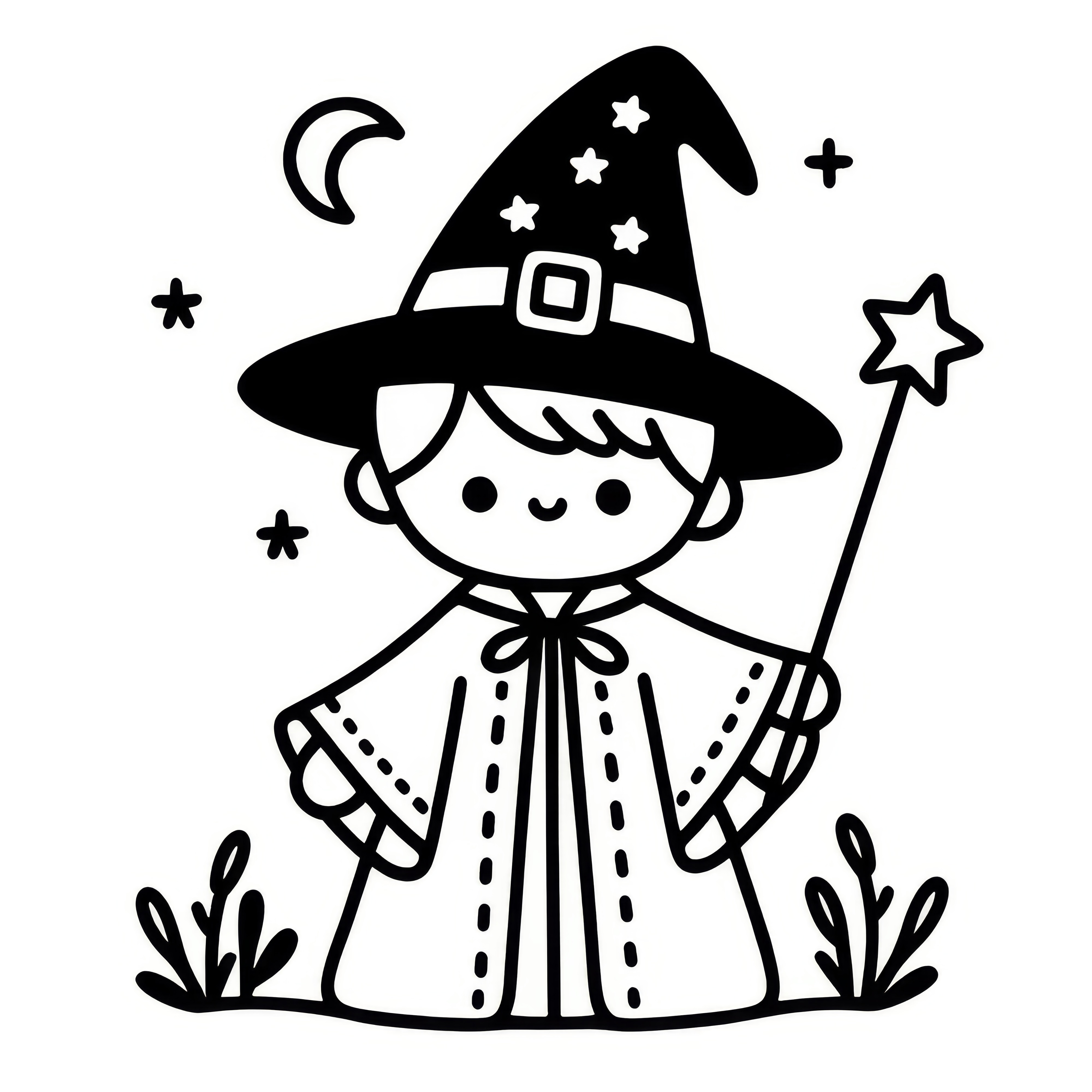 ハロウィンの衣装: 簡単で無料の塗り絵