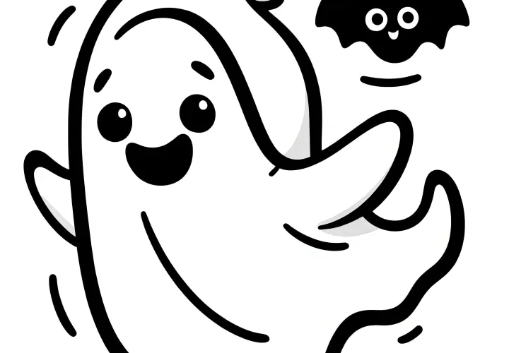 Plovoucí přízrak: Jednoduchá omalovánka ke Halloween (Zdarma)