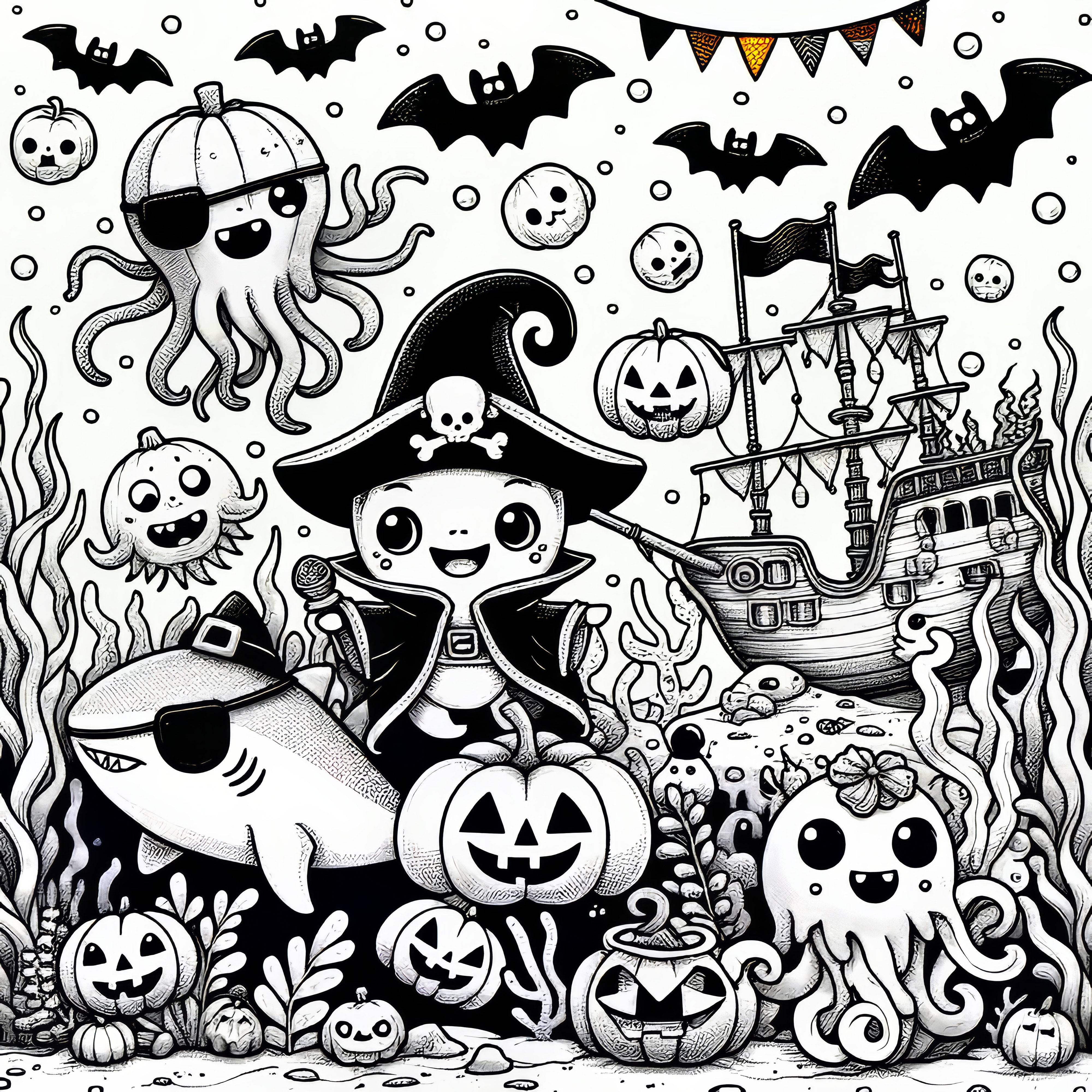 Halloweenská párty pod vodou s pirátem a dýněmi (Zdarma)