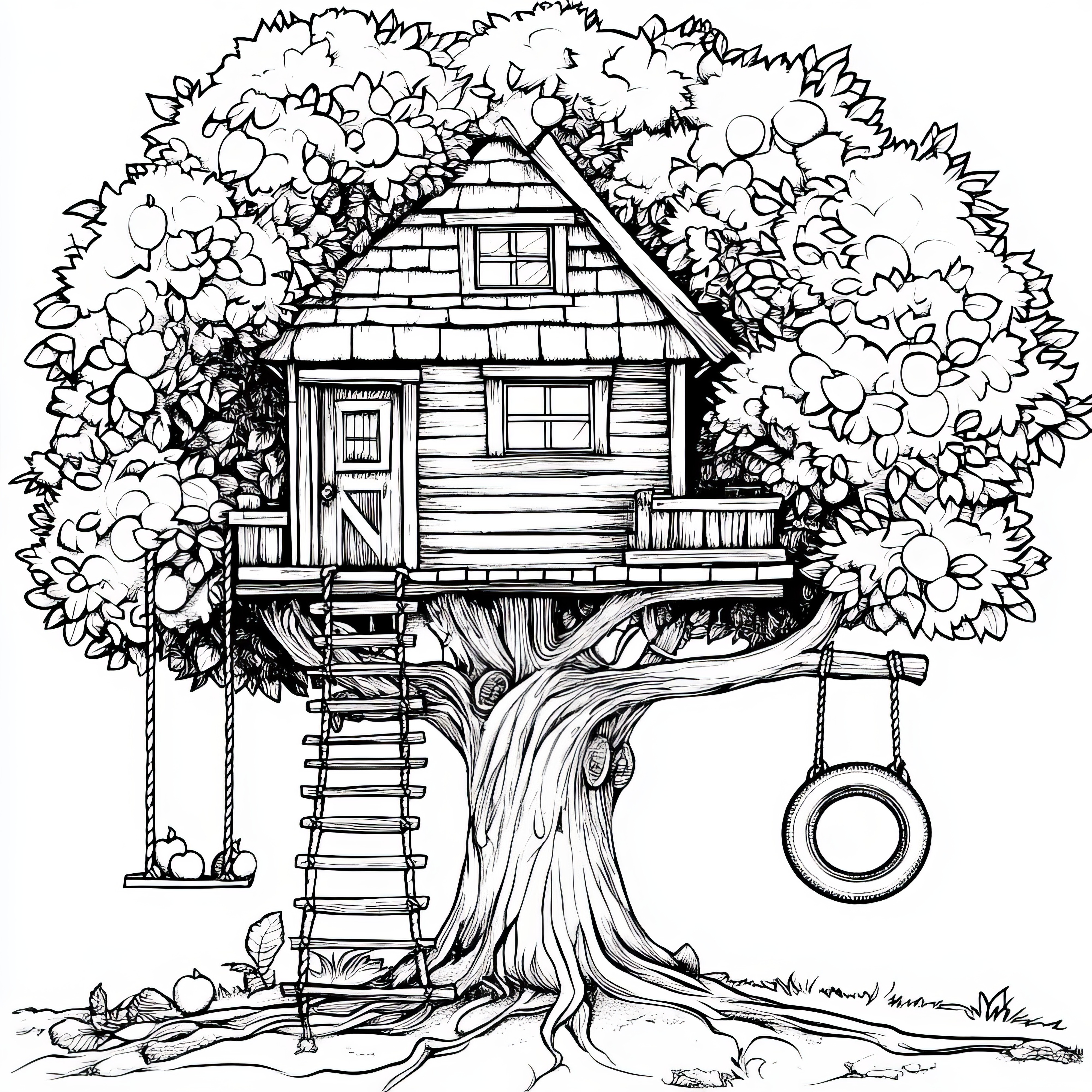 Treehouse: Coloring picture free