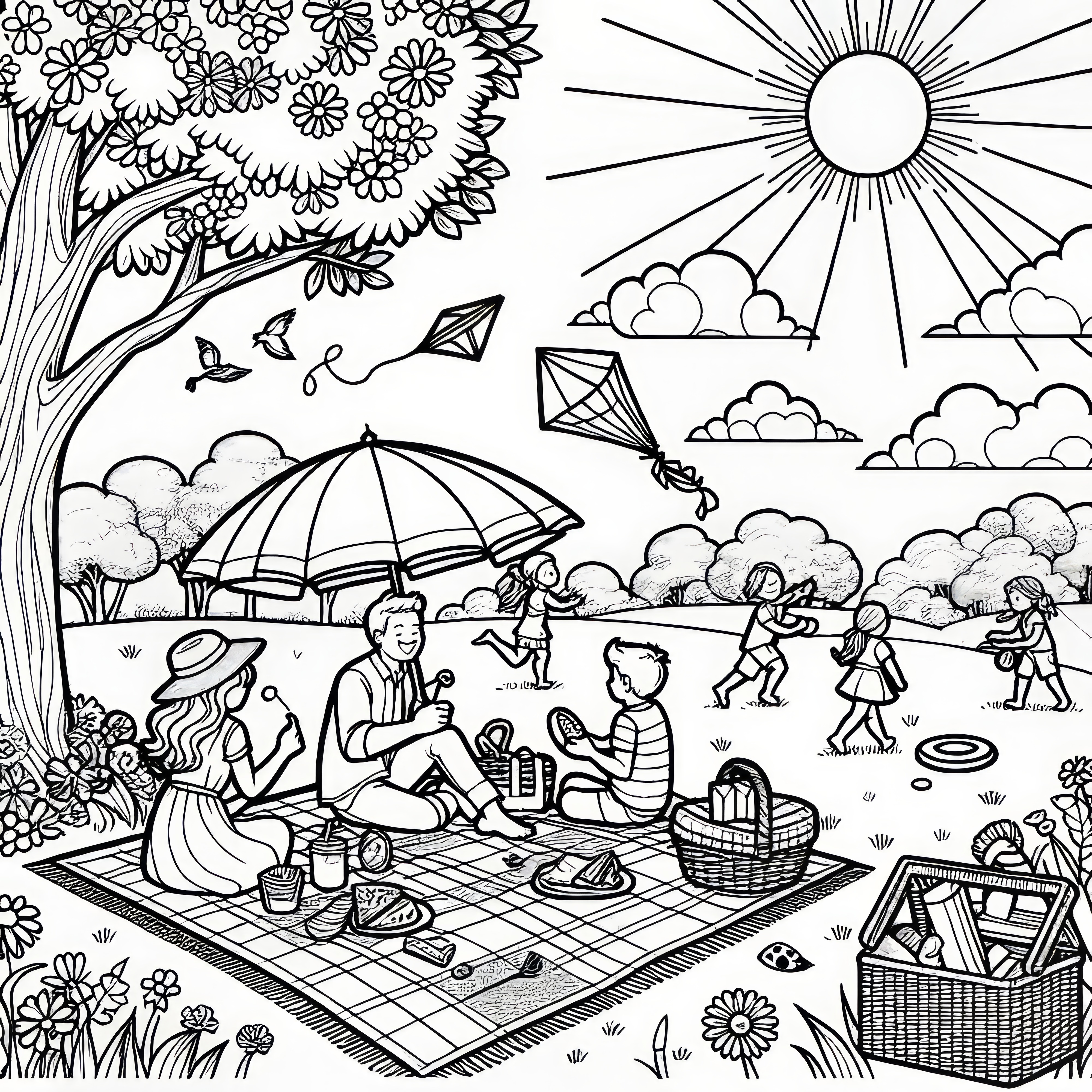 School Picnic Clipart Black And White