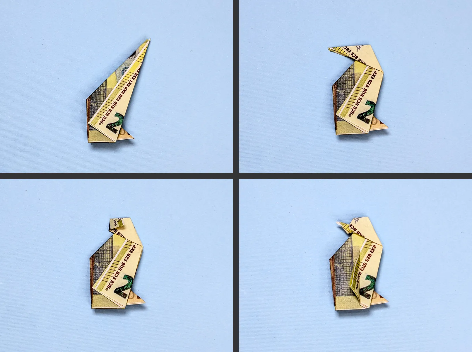 Lipat pinguin uang: petunjuk dengan foto. Gambar 3 Melipat pinguin uang: Panduan dengan foto. Gambar 3