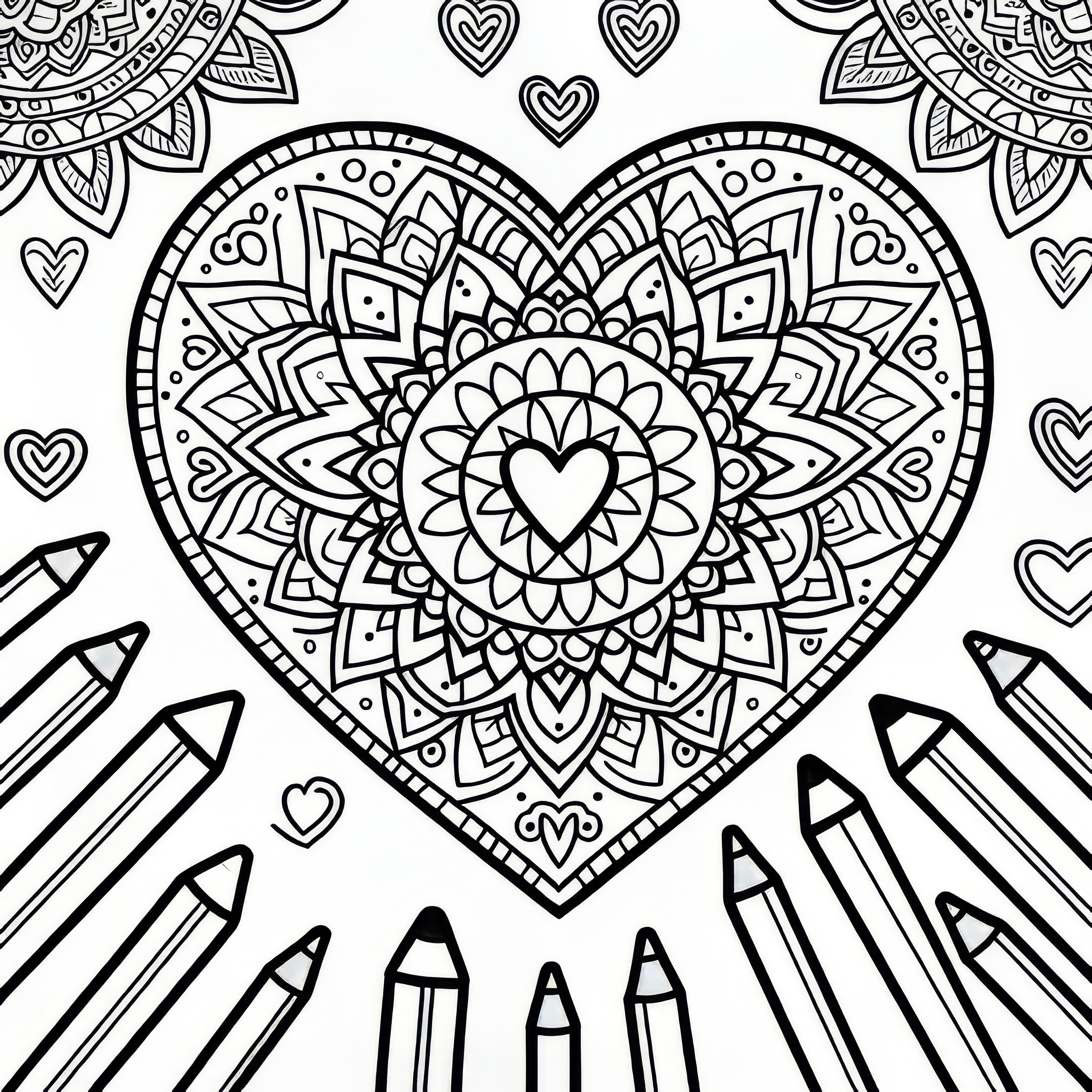 Heart Mandala for Valentine's Day: Simple Coloring Page (Free)