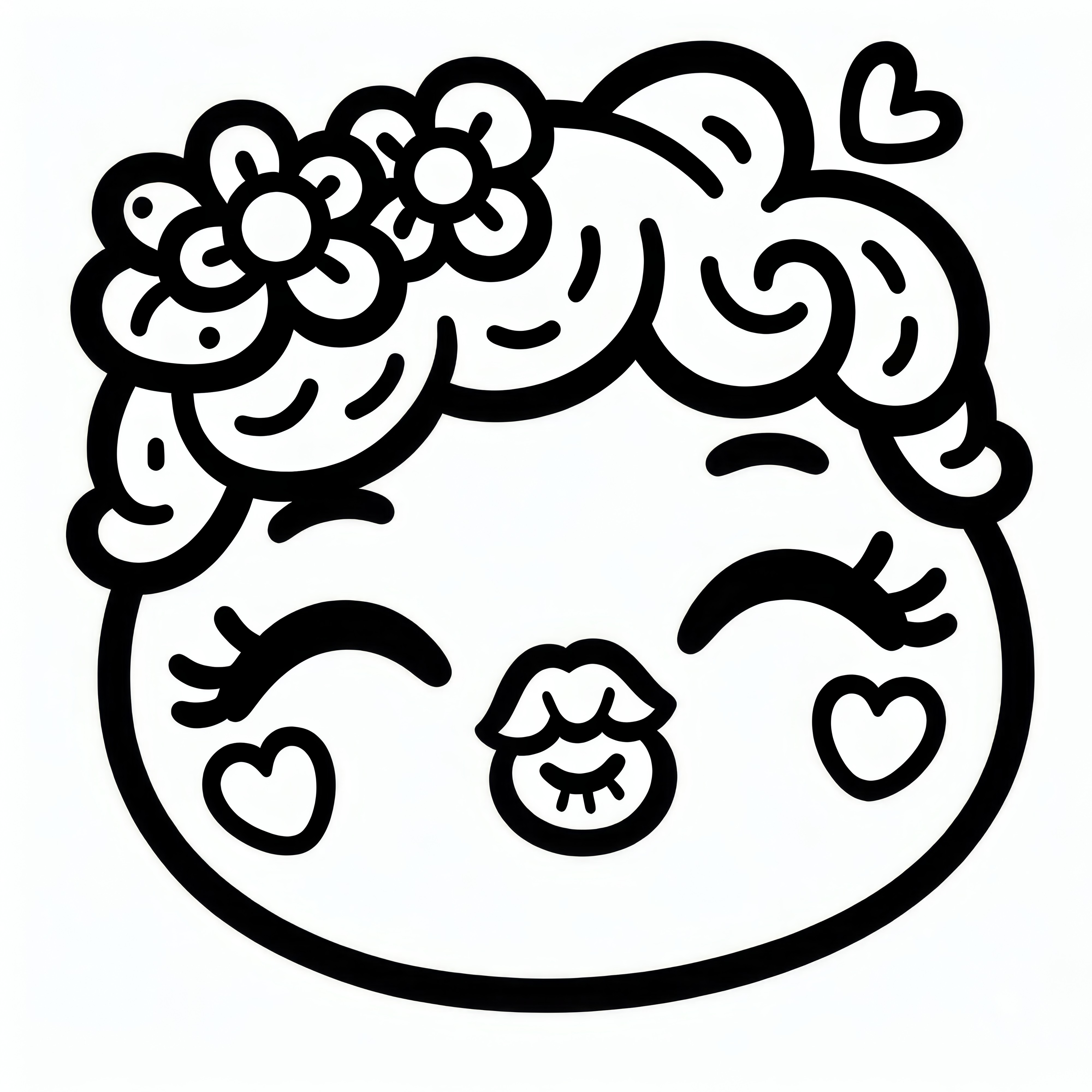 バレンタインデーの塗り絵としてキスする口：無料ダウンロード