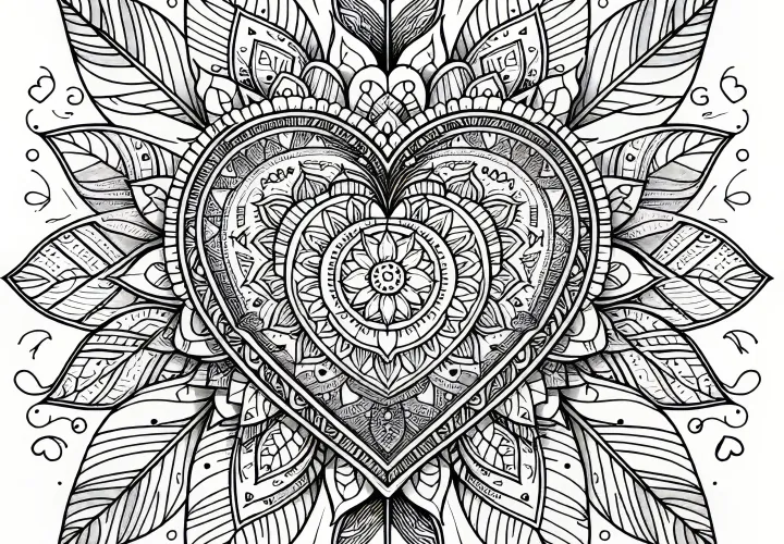 Szív mandala Valentin napra: Ingyenes színező letöltéshez (Gratis)