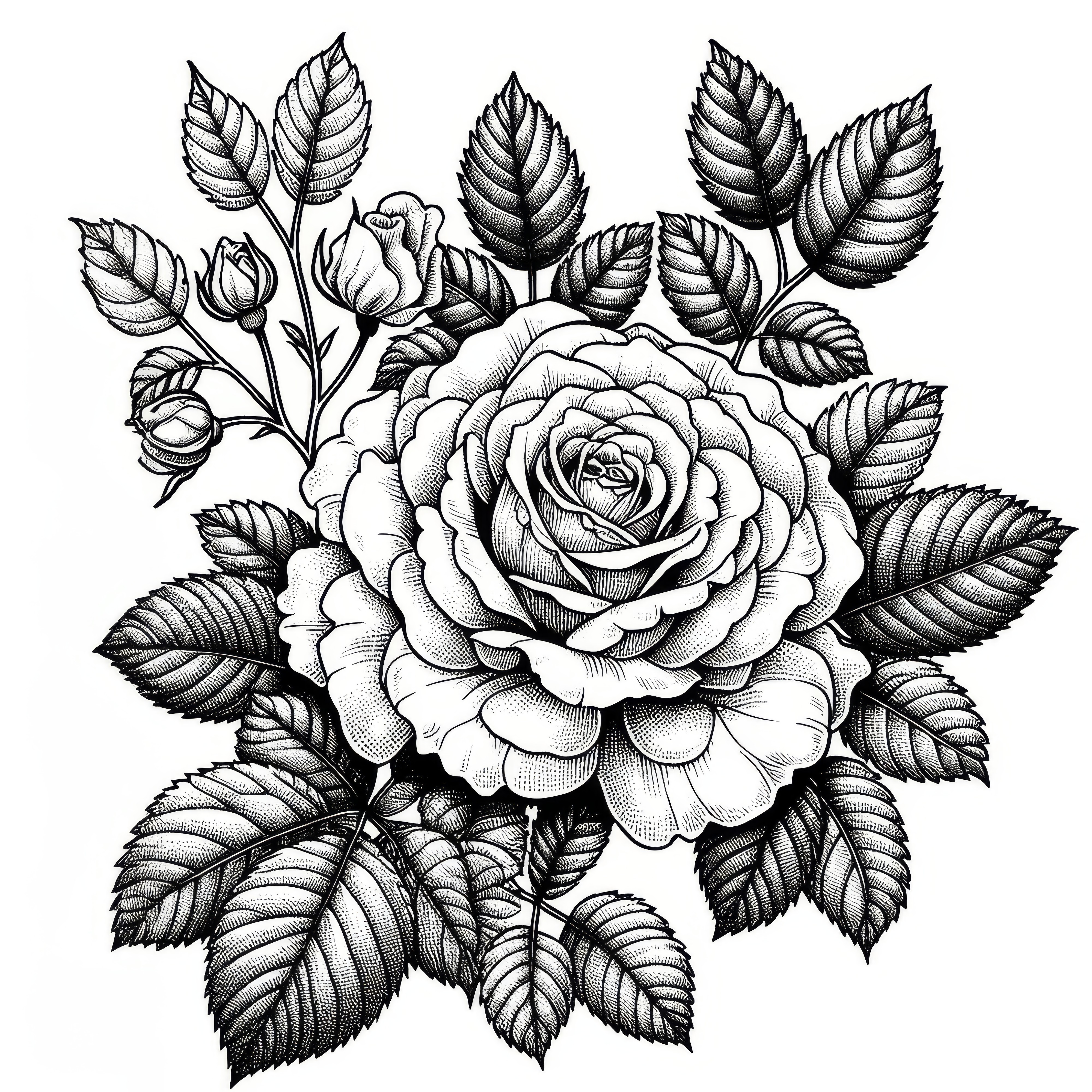 バレンタインデーにバラの花を：ぬり絵ダウンロード（無料