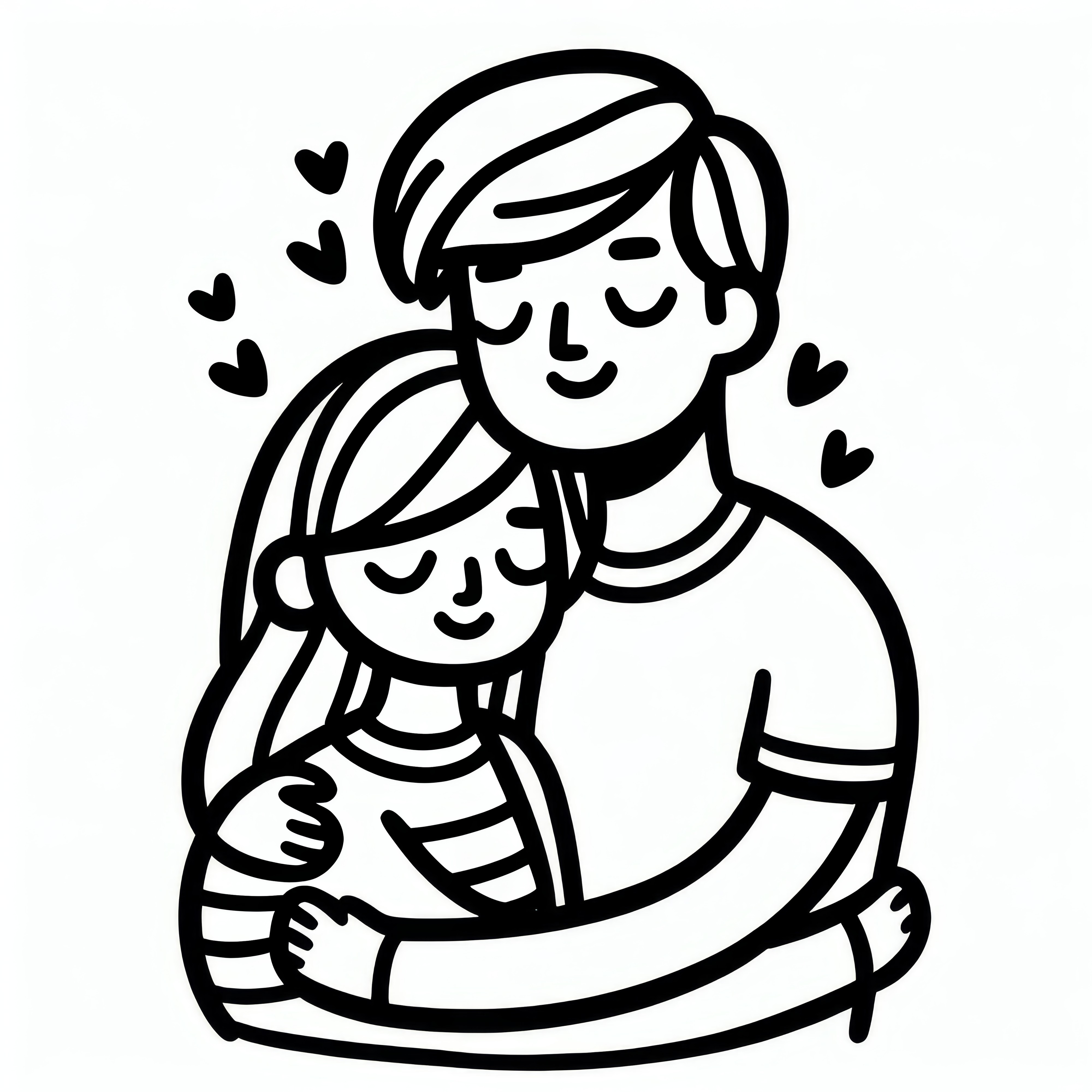 Couple embraces lovingly: Coloring page for Valentine's Day (Free)
