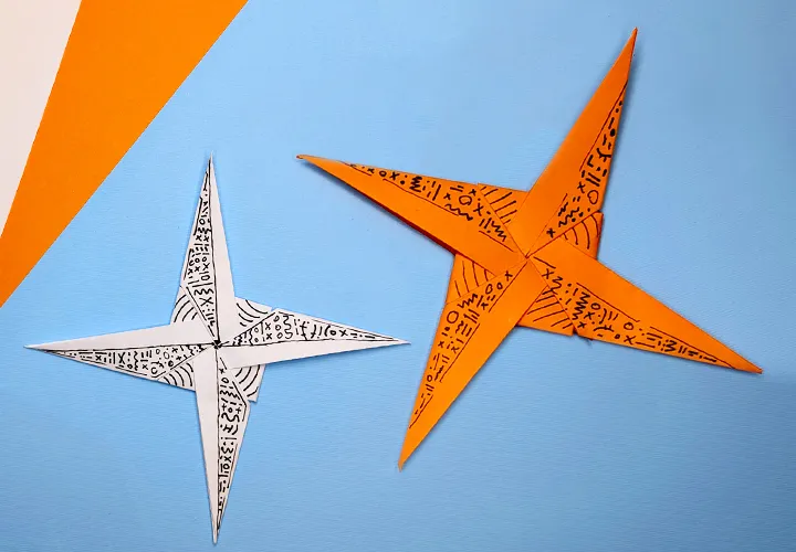 Shuriken Origami modular: petunjuk dengan video, foto, dan deskripsi