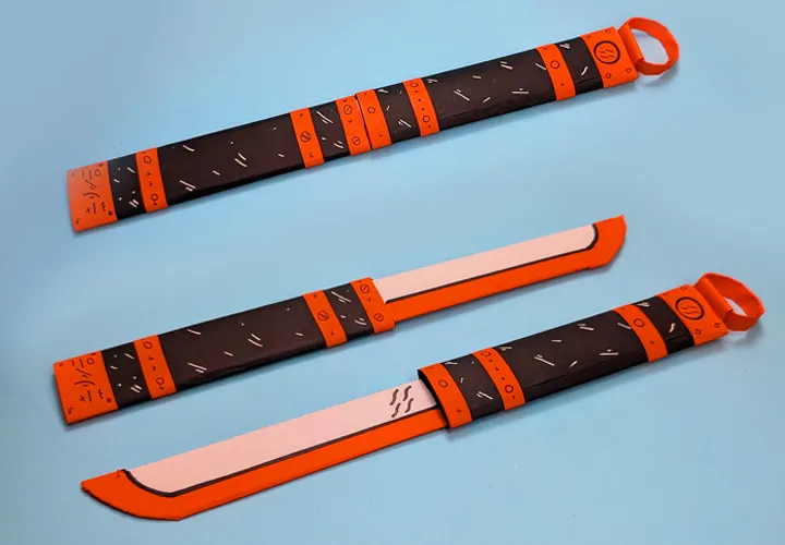 Set Pisau Ninja DIY Versi 3: Panduan untuk senjata kertas yang dapat disusun bersama