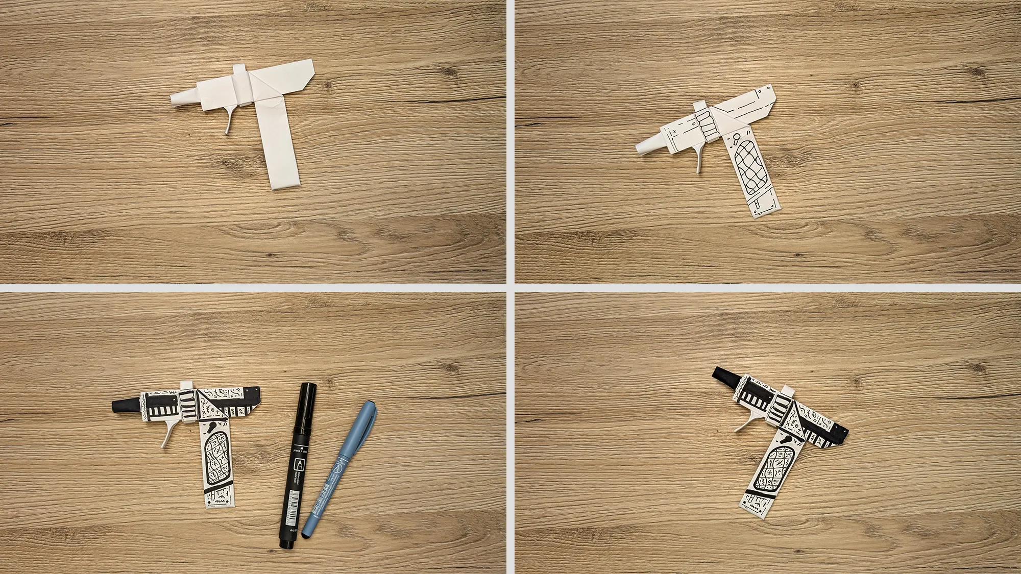 Uzi-Automat aus Papier: Schritt-für-Schritt-Anleitung mit Fotos und Beschreibung. Das Bild 9