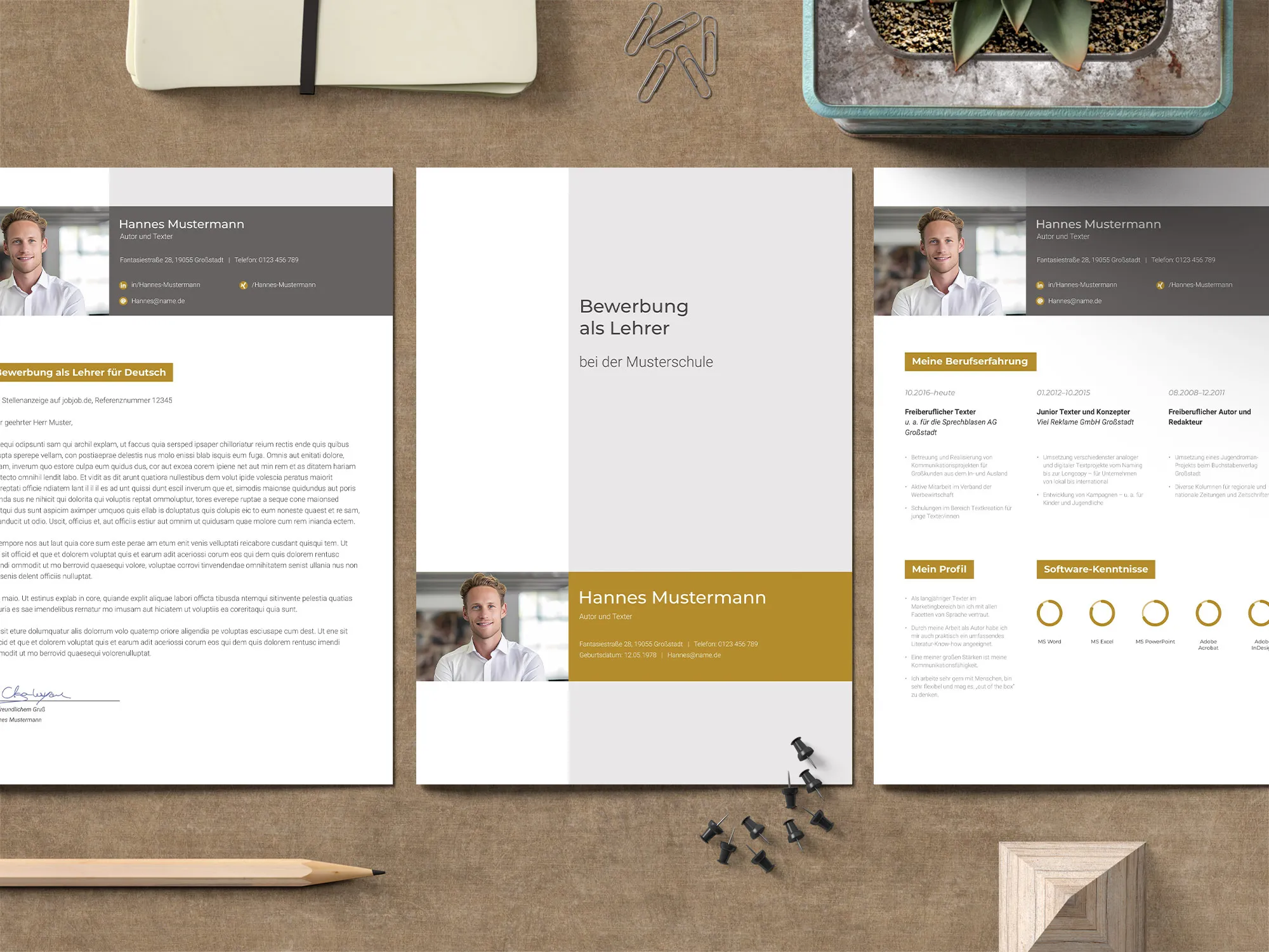 Receptionist application: Cover letter and CV template