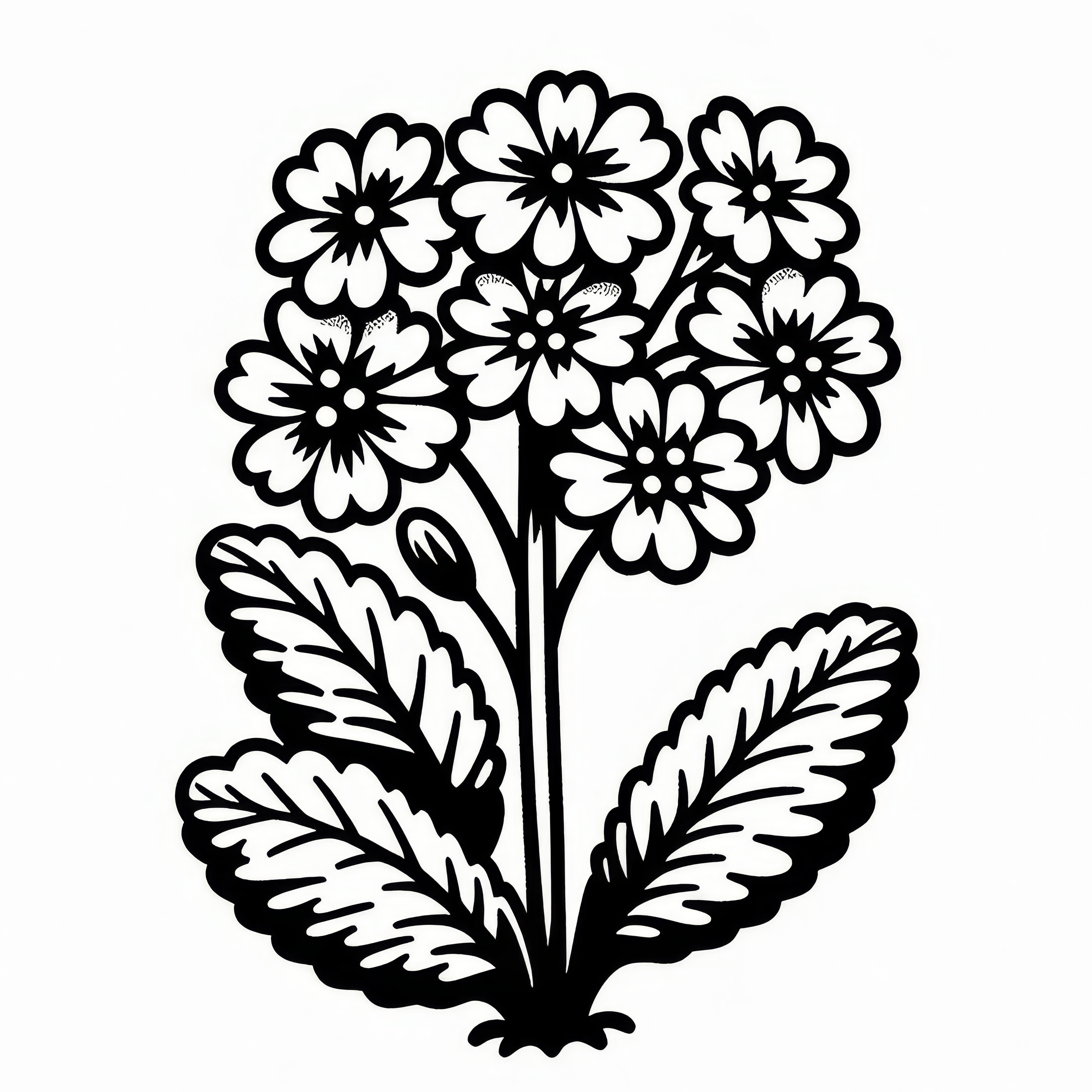 Prímula: a flor da primavera como desenho para colorir