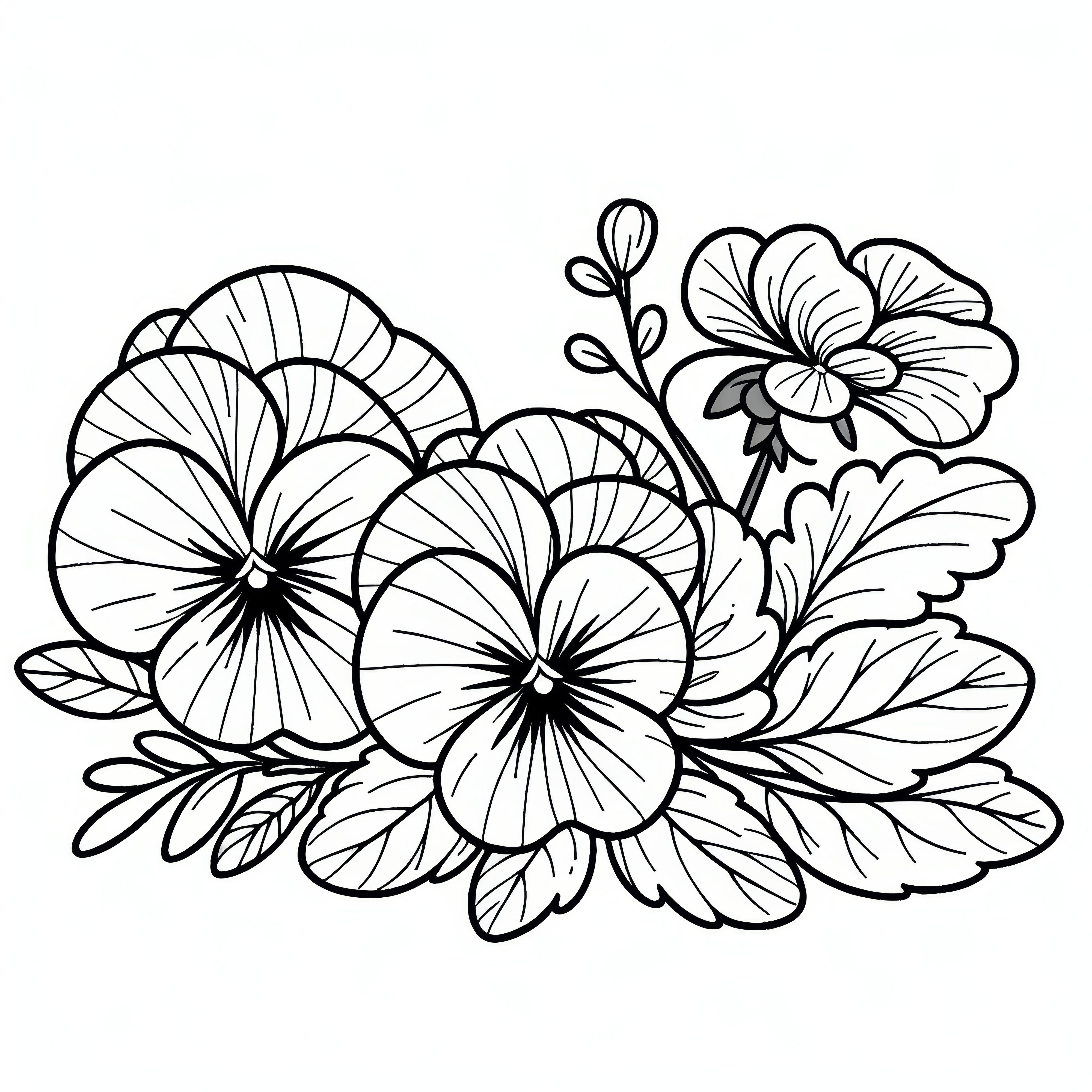 Pensée : Fleur de printemps en tant que coloriage