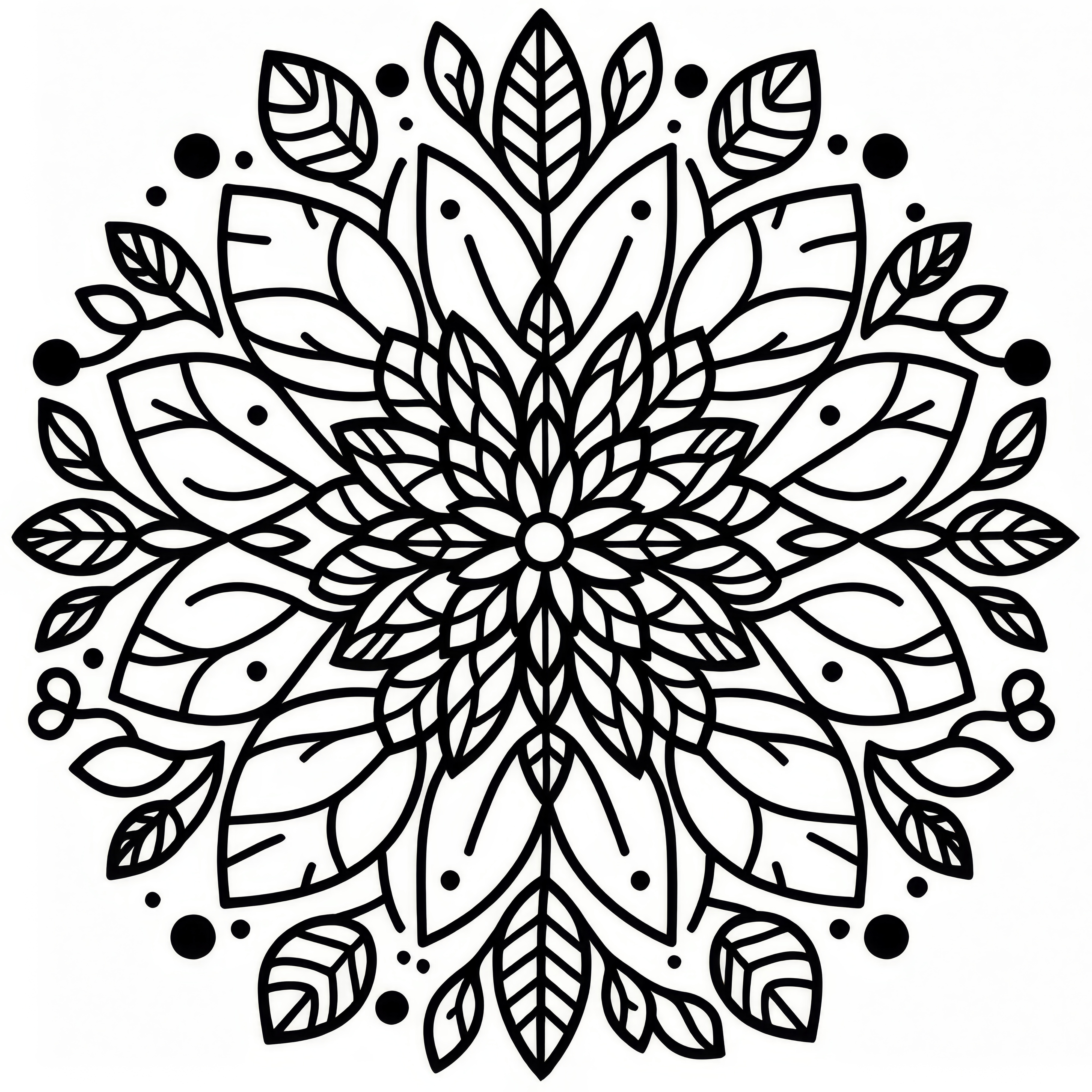 Lente Mandala Met Bladeren Gratis Kleurplaat Lente Mandala Met Bladeren Gratis Kleurplaat