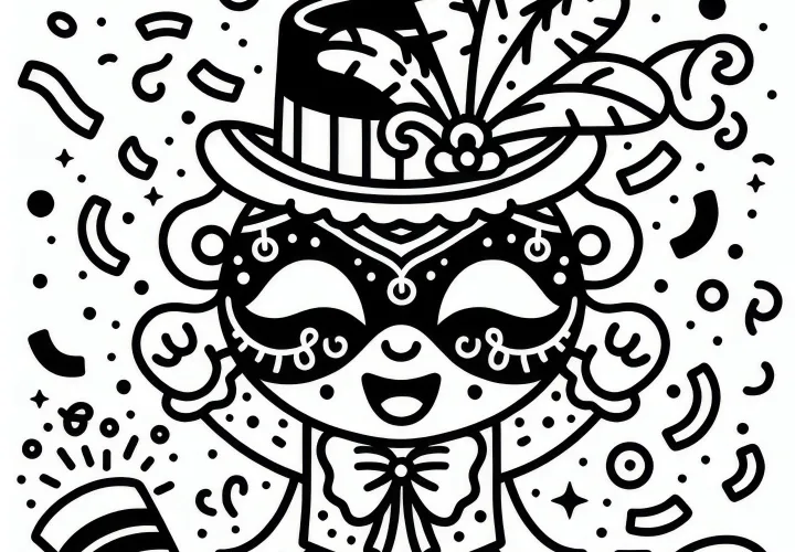 Konfetti Fašiangová predloha na maľovanie: Jednoducho a zadarmo Konfetti Fašiangová predloha na maľovanie: Jednoducho a zadarmo