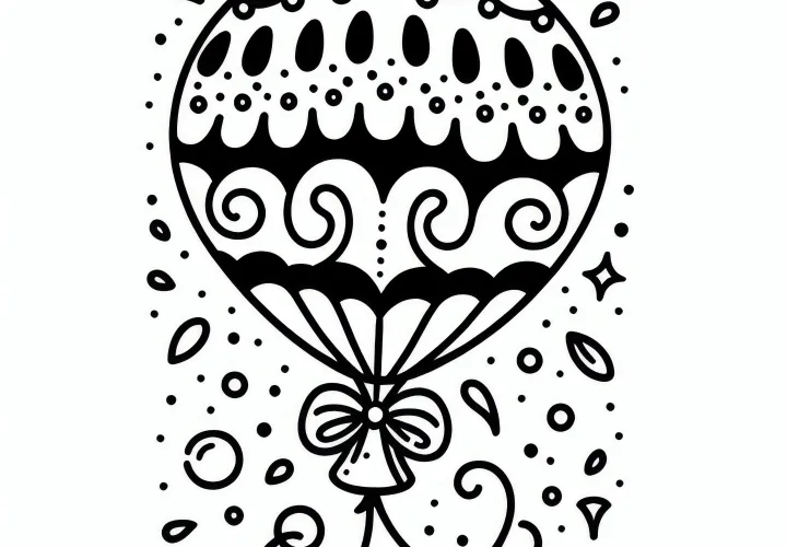 Veľký balón na fašiangy – jednoduchá a bezplatná vymaľovánka Veľký balón na fašiangy – jednoduchá a bezplatná vymaľovánka