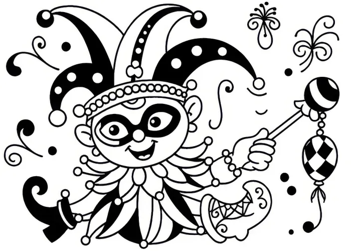 Narr na karnevale – Jednoduché bezplatné obrázky na vymaľovanie Narr na karnevale – Jednoduché bezplatné obrázky na vymaľovanie