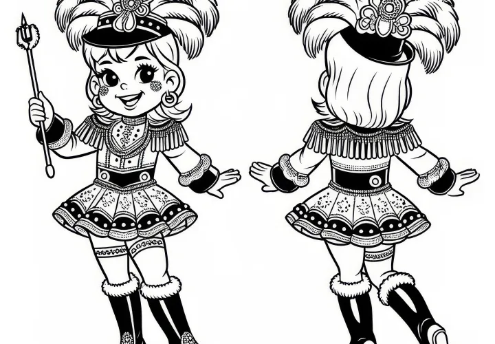 Funkenmariechen omalovánka Fasching zadarmo Funkenmariechen omalovánka Fasching zadarmo