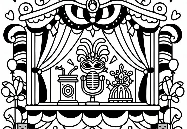 Karnevalová scéna na maľovanie – Jednoduché a Zadarmo Karnevalová scéna na maľovanie – Jednoduché a Zadarmo