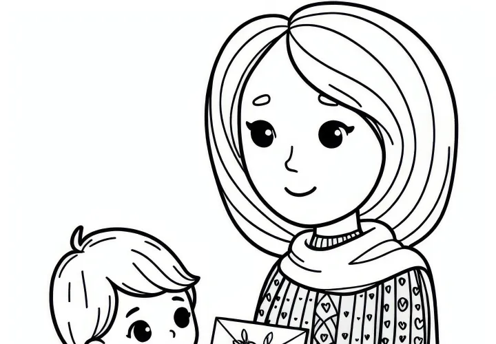 Barn, der giver sin mor et kort (Gratis)