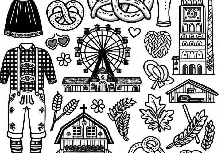 Egyszerű Oktoberfest kifestő letöltéshez (Ingyenes)