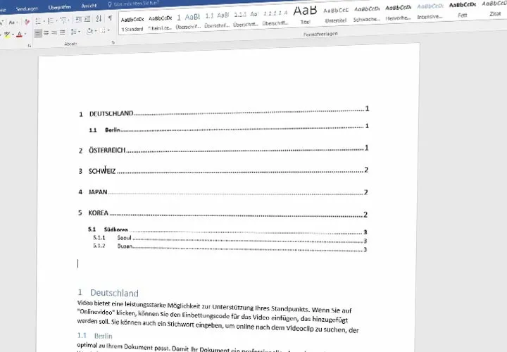 Inhaltsverzeichnis Word: Anleitung mit Text, Bilder und Video - einfacher geht es nicht