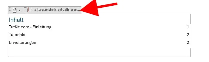 Automatisches Inhaltsverzeichnis in Word einfügen