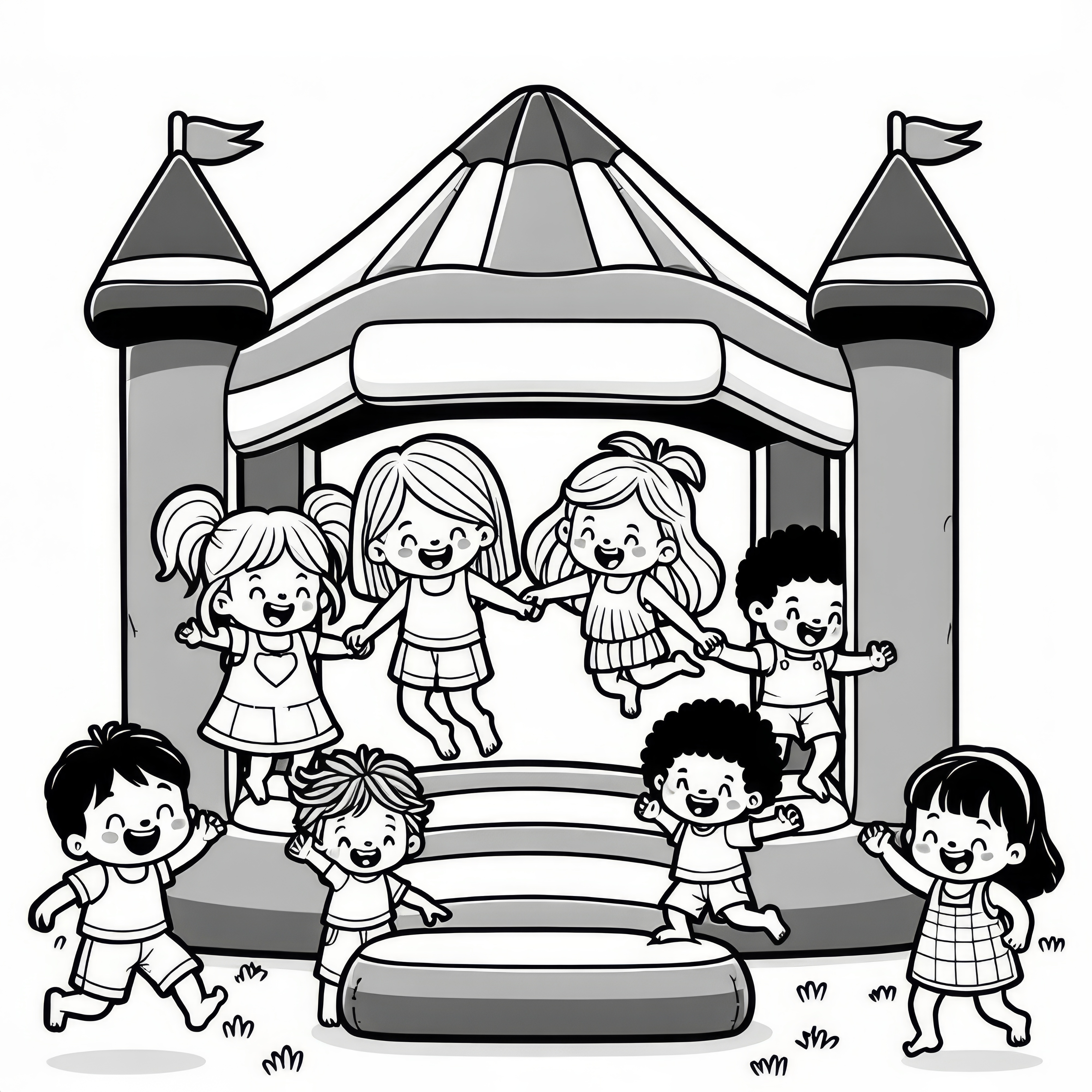 Bounce House Coloring Page Bounce House Coloring Page