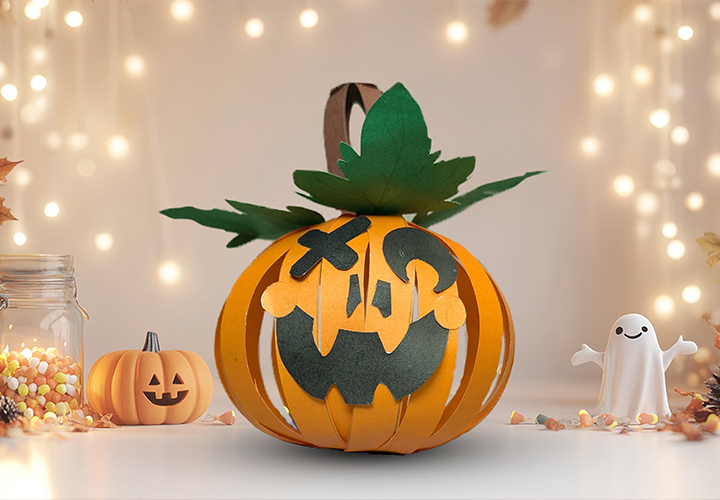 Papirgræskar til Halloween: Enkel vejledning med video, fotos og tekst
