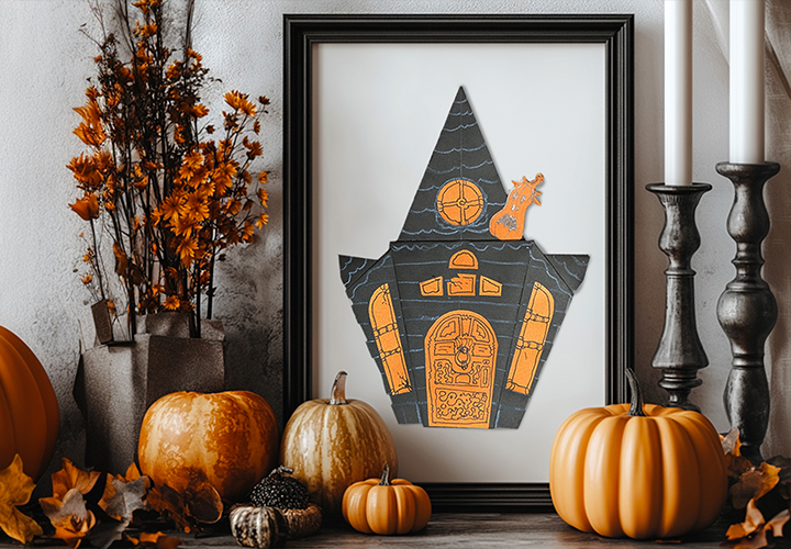 Origami spøgelseshus til Halloween: Vejledning med video, fotos og tekst