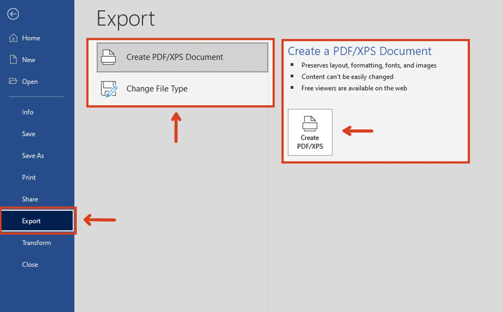 Exportieren von Dateien aus Microsoft Word in PDF