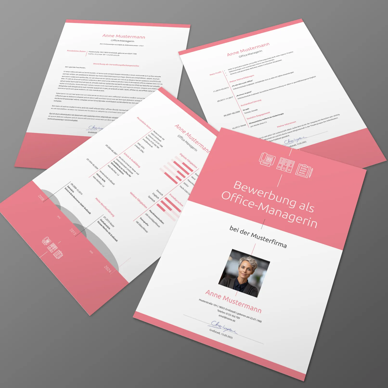 Ametikoht taotlemise büroojuhatajana, büroo assistent (m/n) - mallid Wordile, InDesignile ja Affinity Publisherile