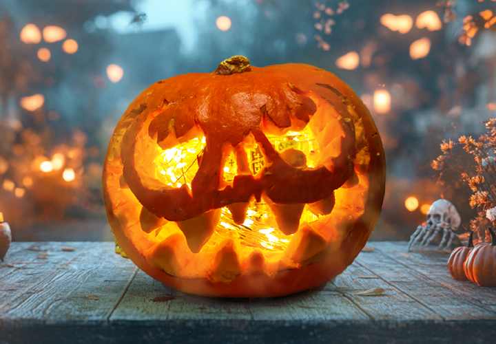 XineYuor 4PCS Citrouille Halloween Lumineuse LED Décoration Lanterne