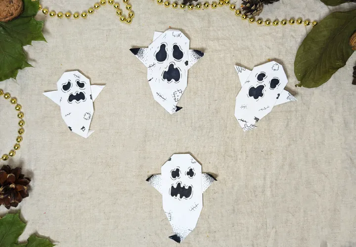 Hantu origami untuk Halloween: Petunjuk membuat dengan video dan foto