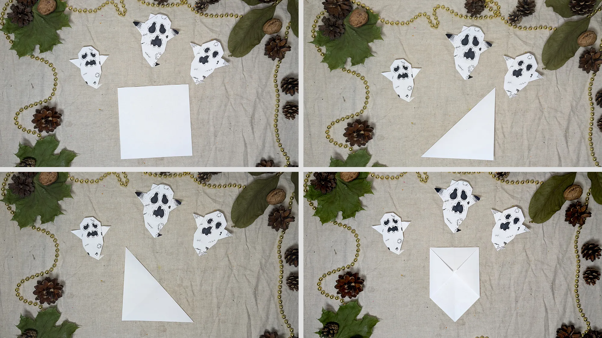 Origami kummitused: samm-sammult juhend piltide ja tekstikirjeldusega. Pilt 1