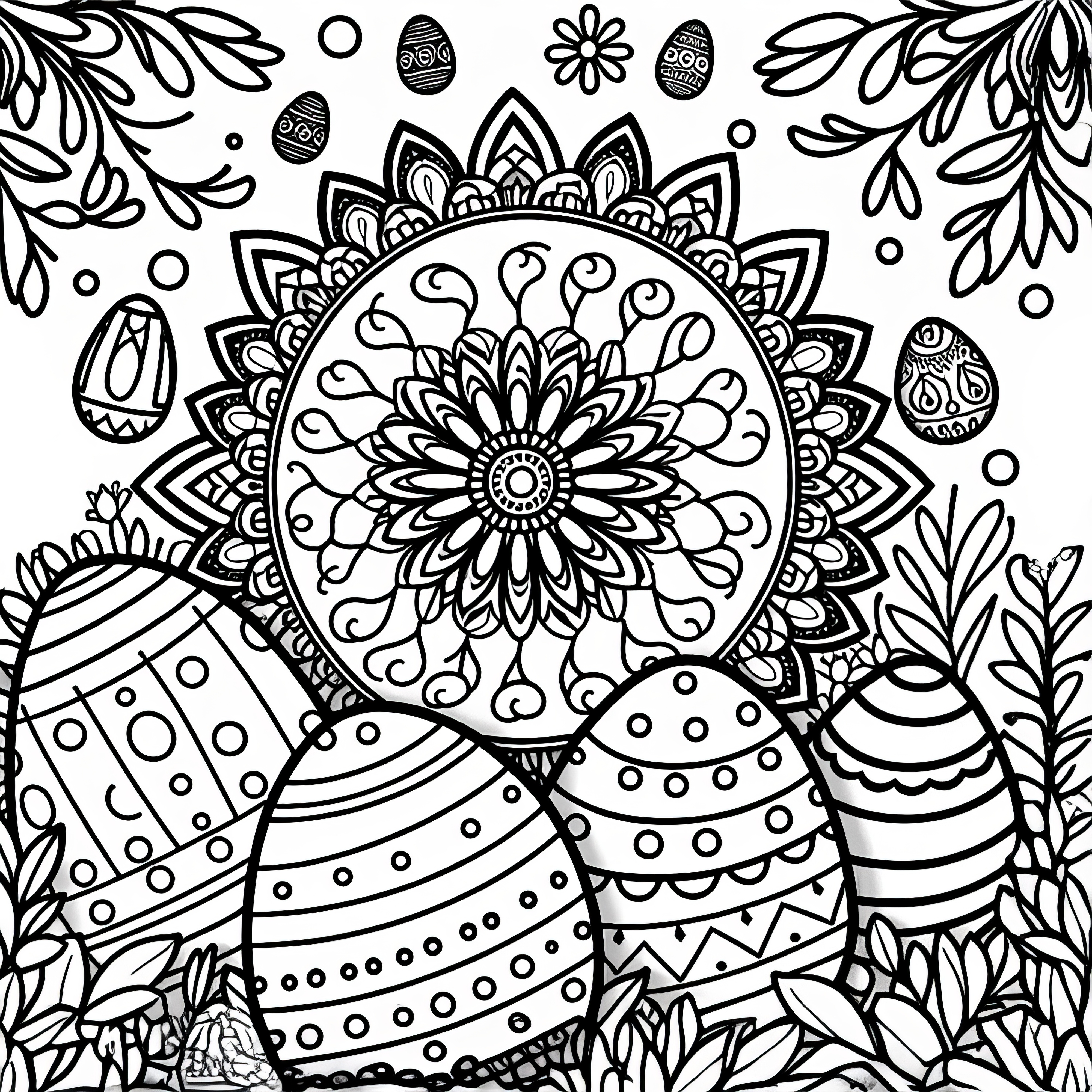 Mandala s velikonočními vajíčky: Omalovánka ke stažení (zdarma)