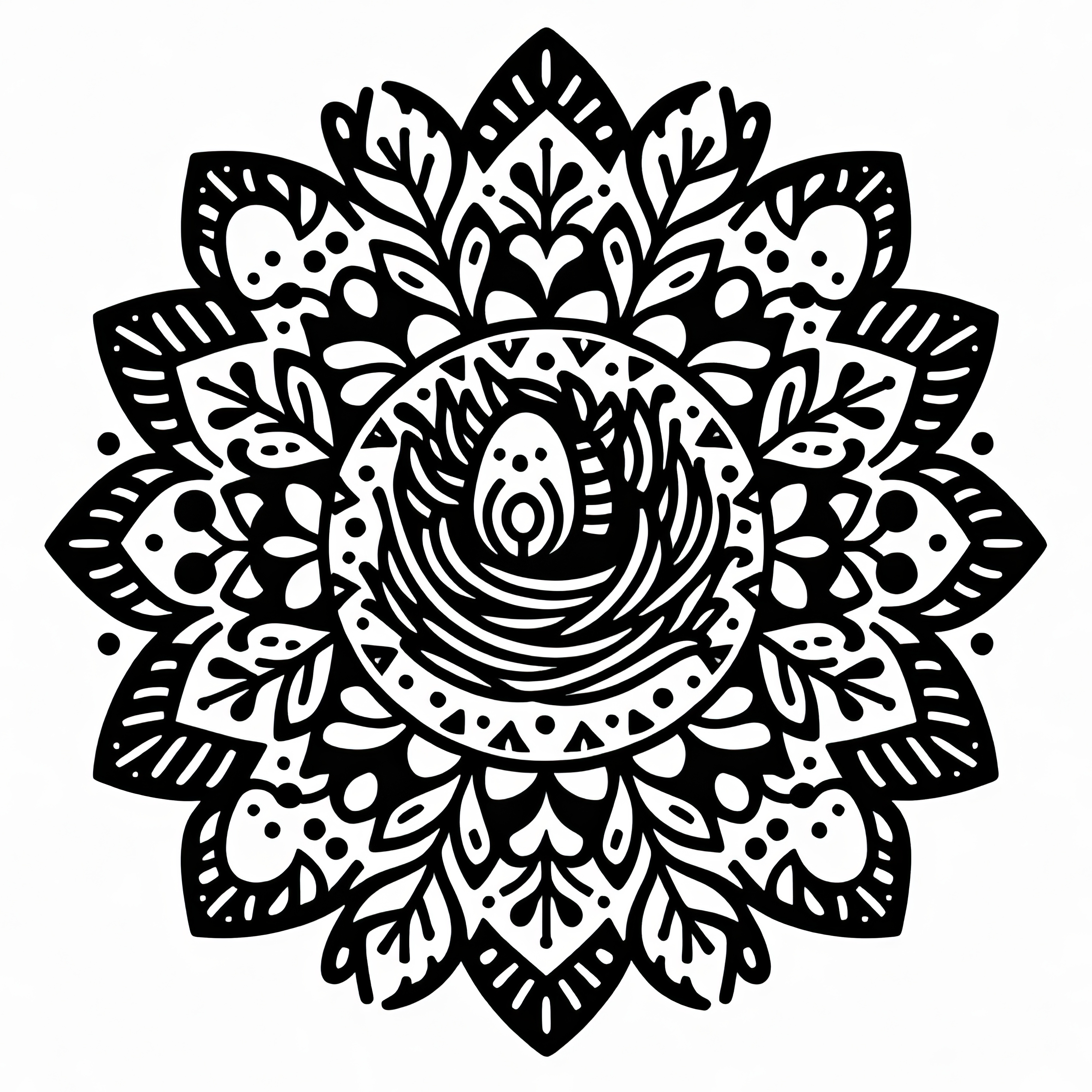 Mandala with Easter nest: Free coloring picture