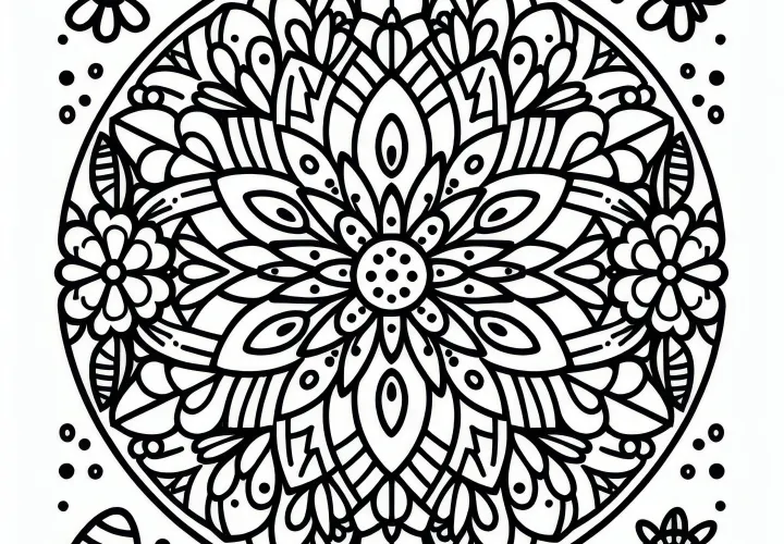 Mandala su pavasario gėlėmis Velykoms (nemokamai)