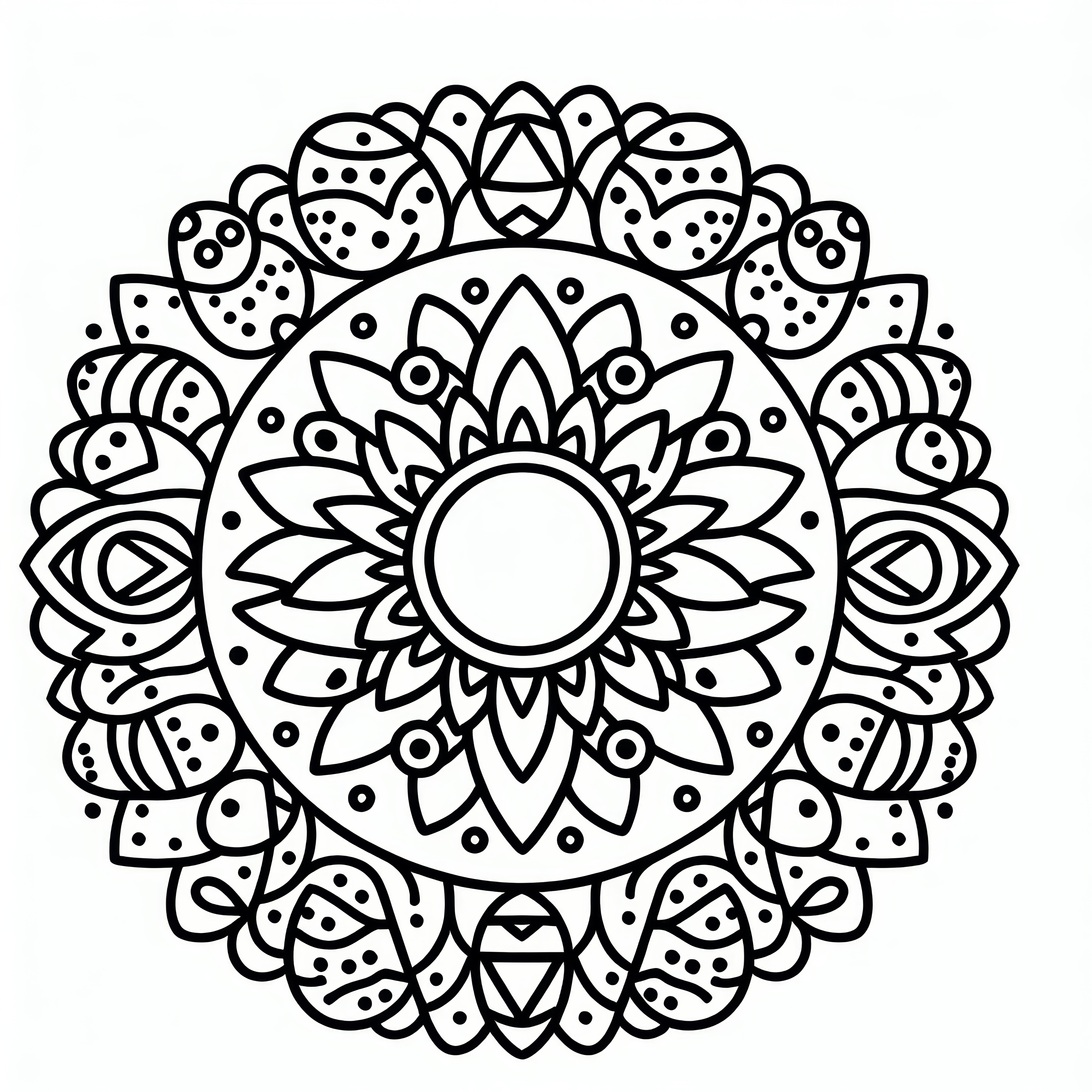 Mandala s žiariacim slnkom pre Veľkú noc: Bezplatný náčrt na vyfarbenie
