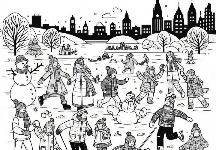 Mensen vieren de laatste wintermaand in februari (Gratis)