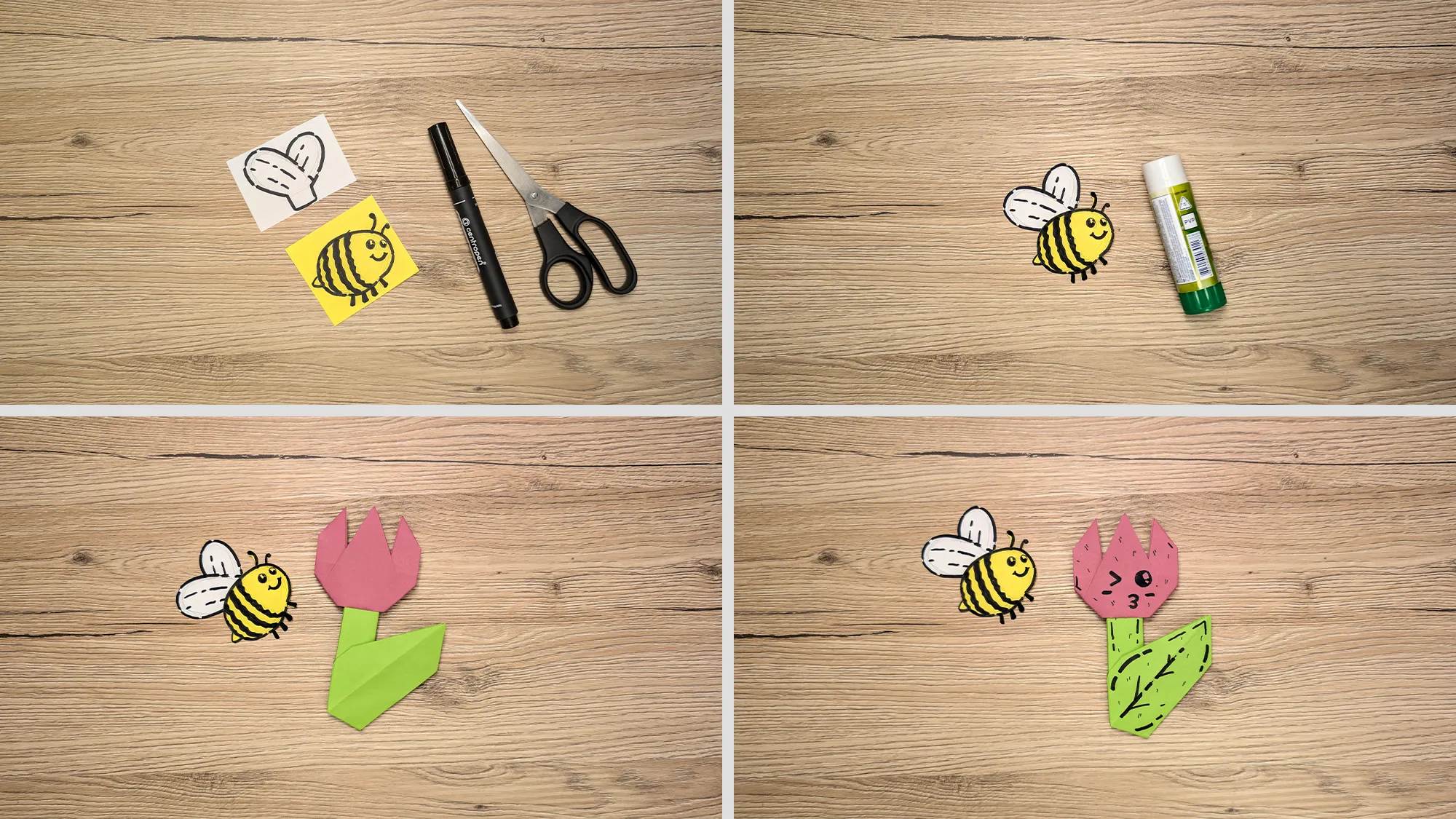 Origami-tulbid ja mesilane: samm-sammult juhend koos fotode ja kirjeldusega. Pilt 10